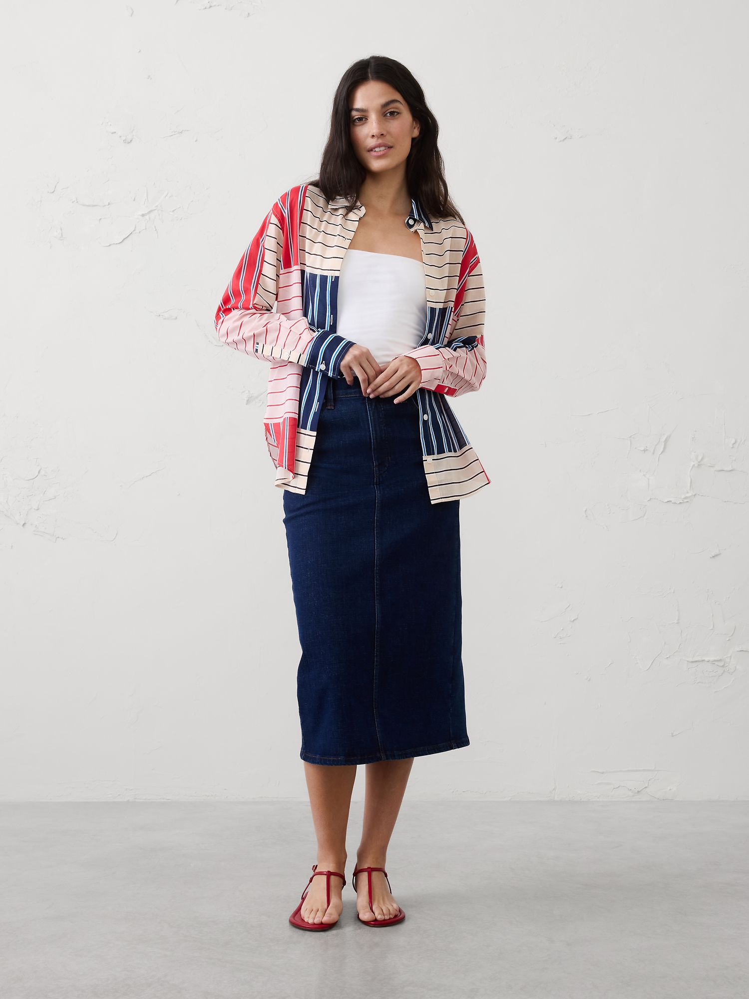 Image number 1 showing, Striped Voile Shirt