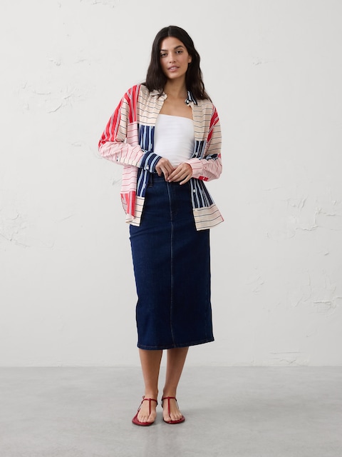 CHEMISE EN VOILE RAYÉ