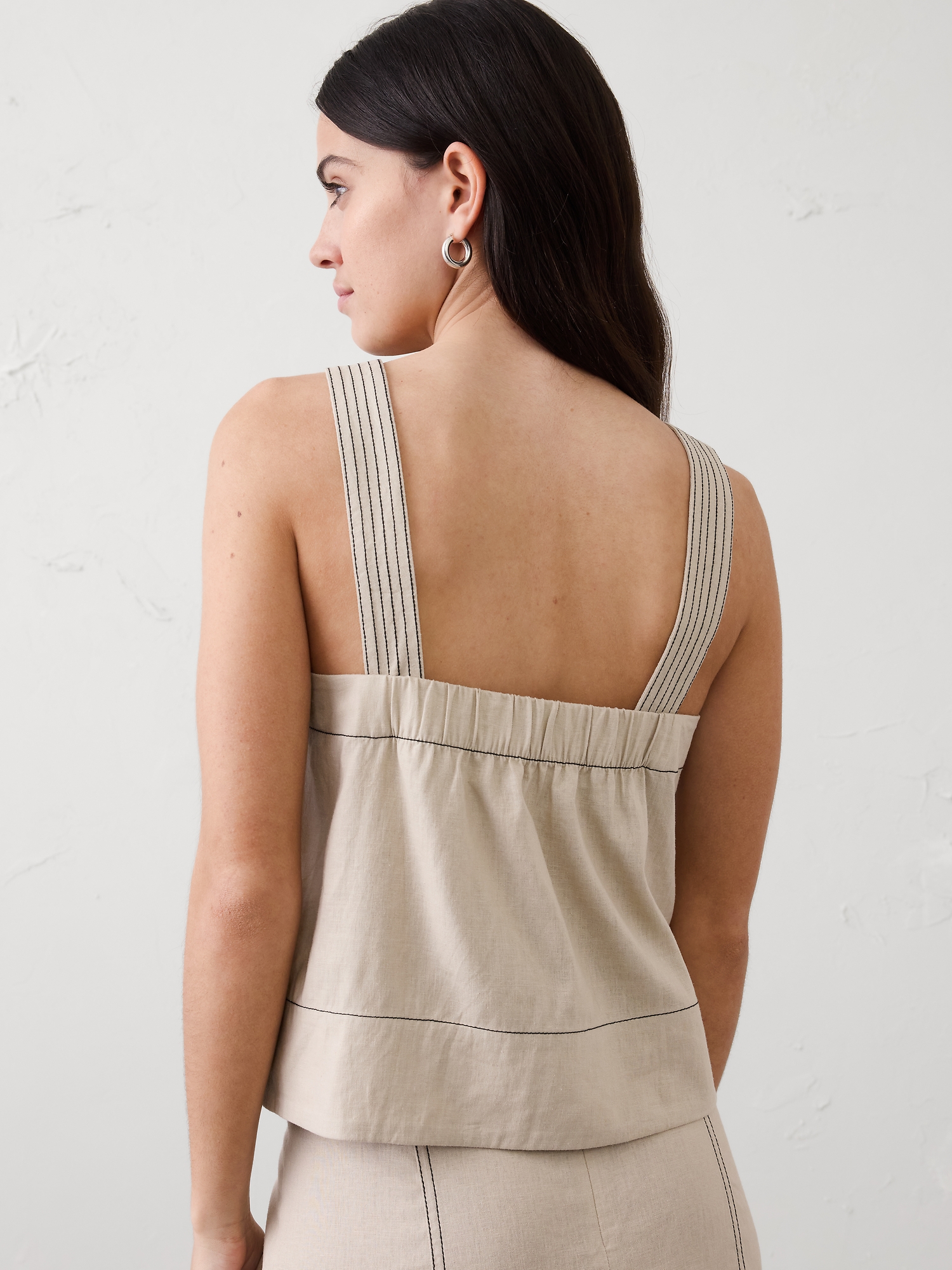 Image number 2 showing, Linen-Blend Trapunto Tank