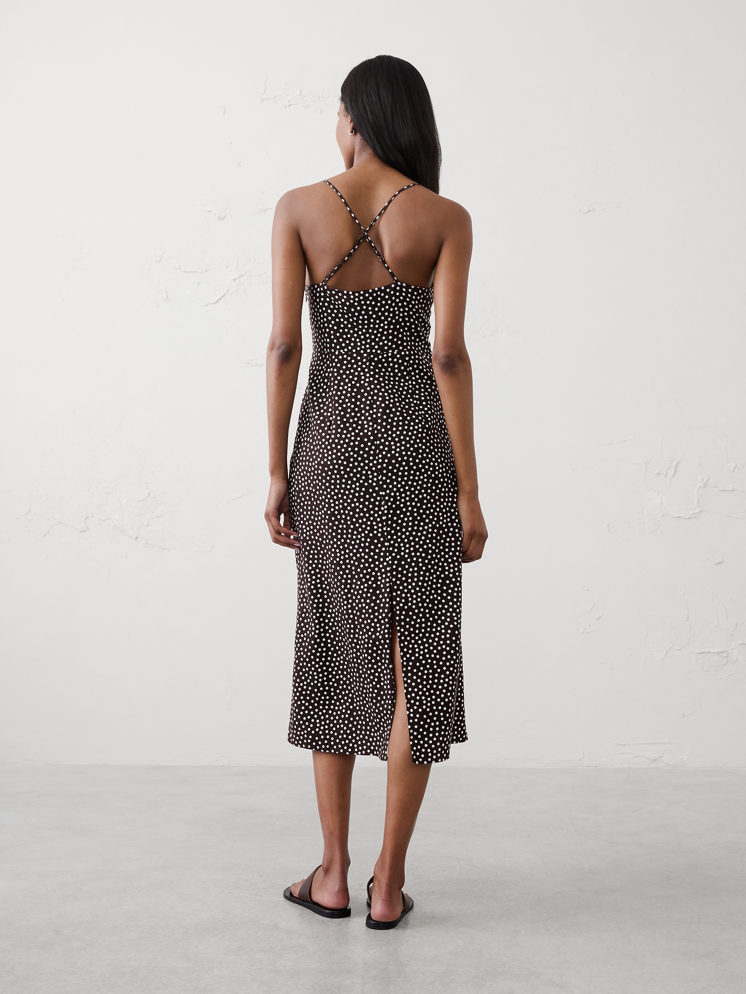 Image number 2 showing, Linen-Blend Tie-Front Midi Dress