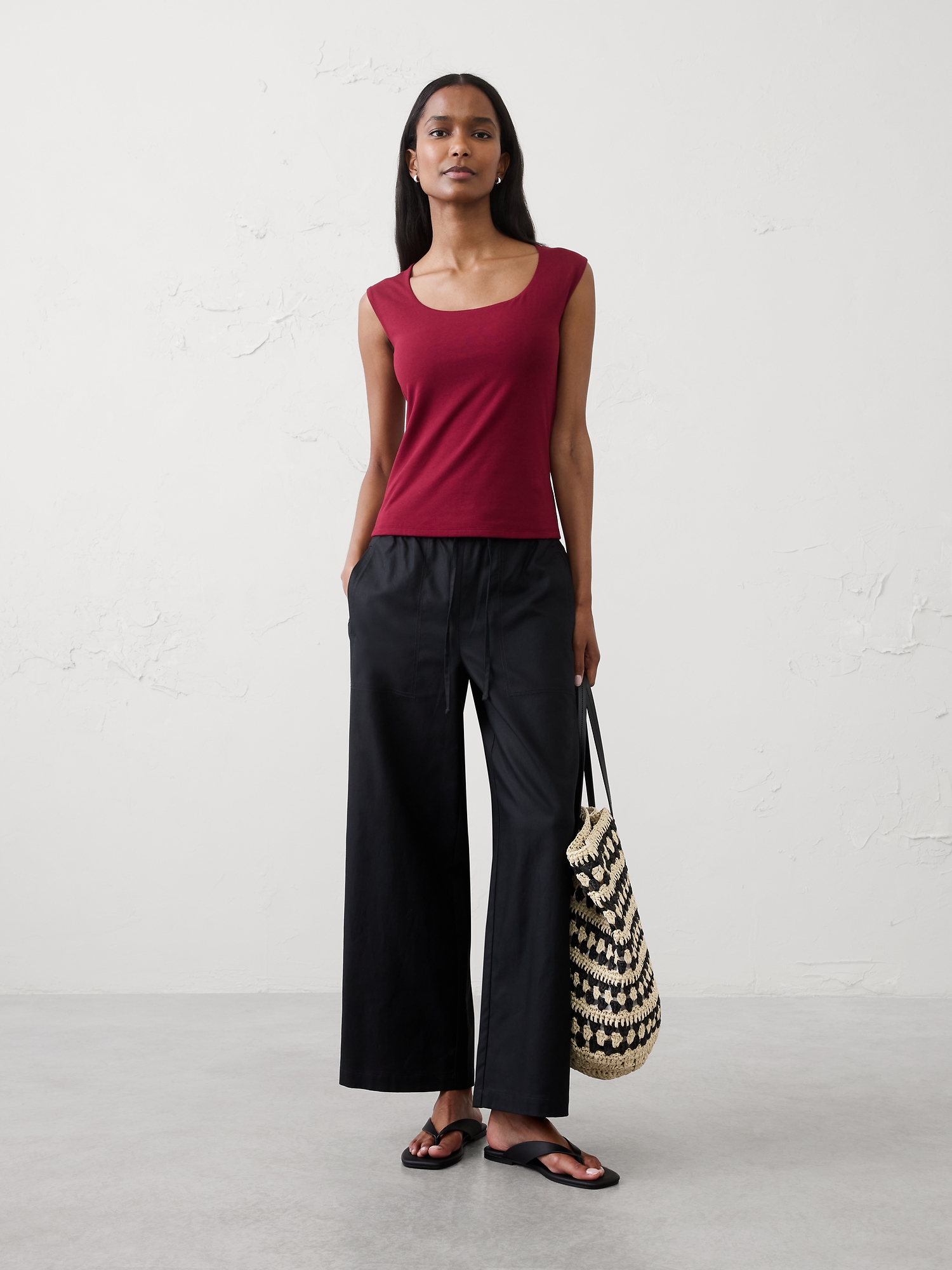 Image number 1 showing, Soft Stretch Scoop-Neck Top