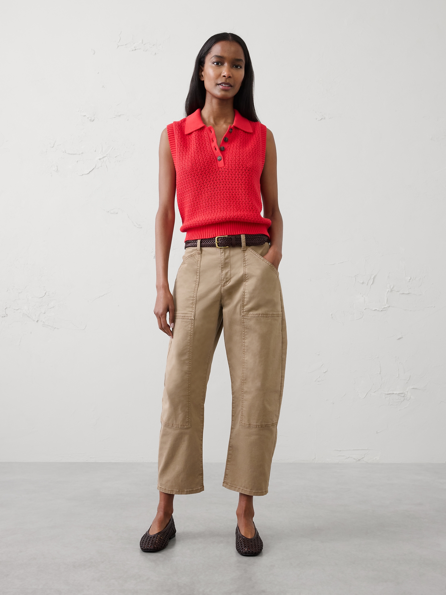 Image number 1 showing, Cotton Crochet Sweater Polo