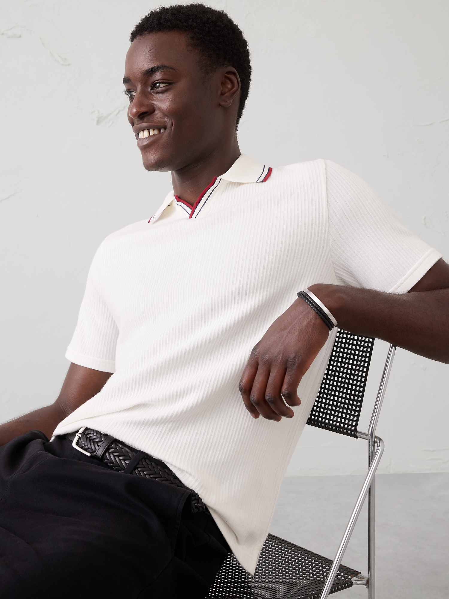 Image number 1 showing, Crinkle Ribbed Collar Shirt