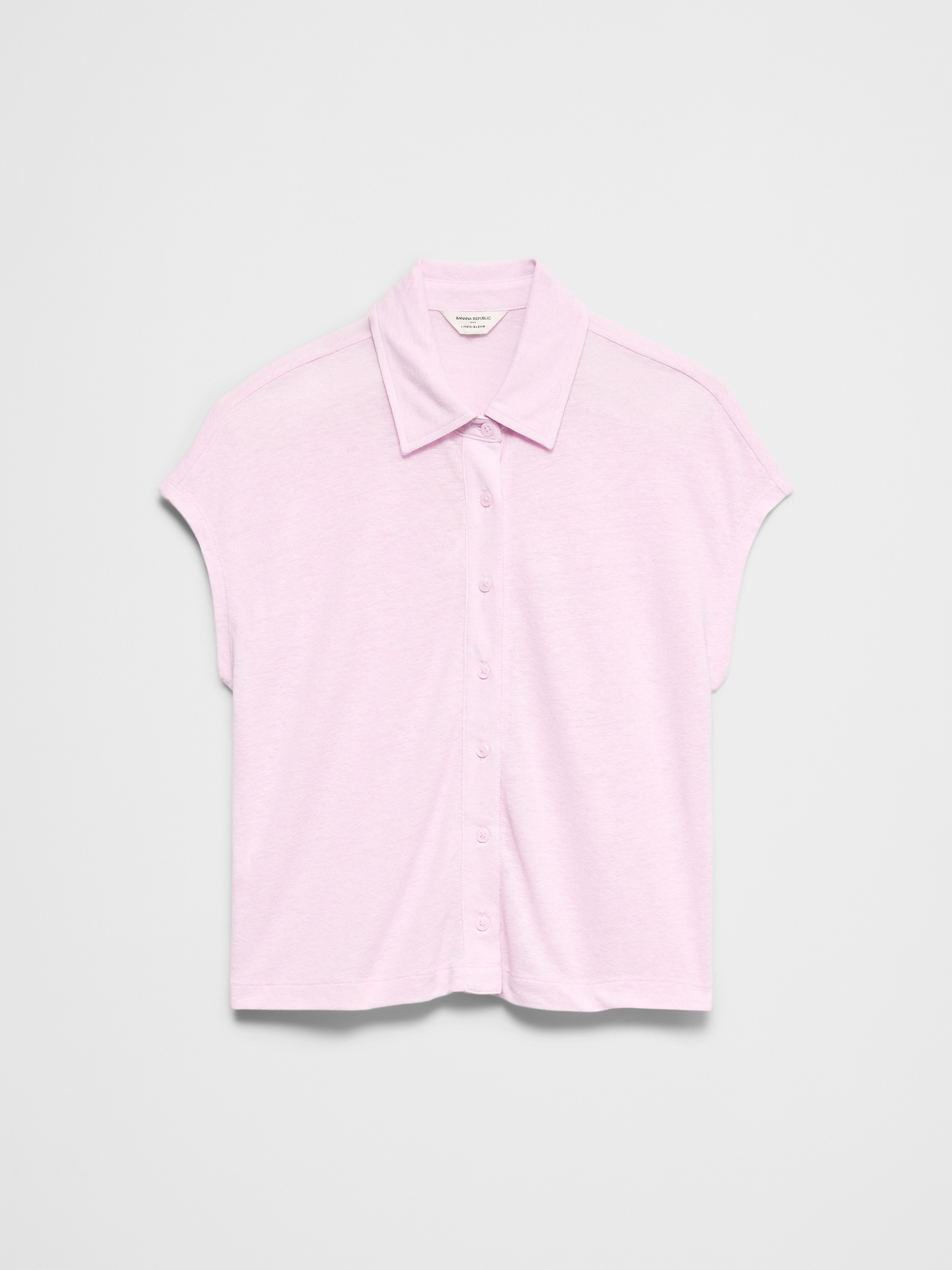 Image number 4 showing, Linen-Blend Collared Top