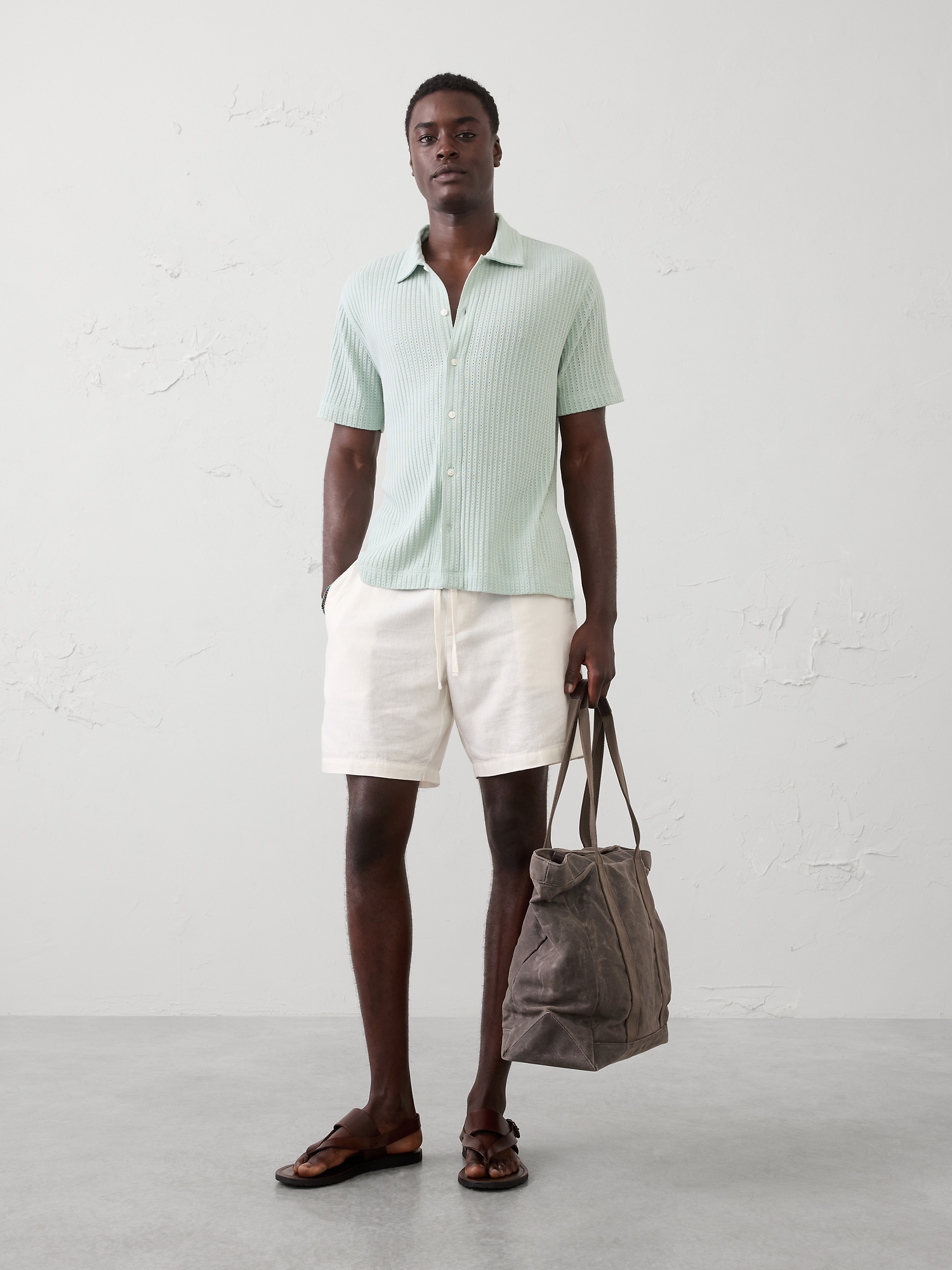 Image number 1 showing, Standard-Fit Pointelle Button-Down Polo
