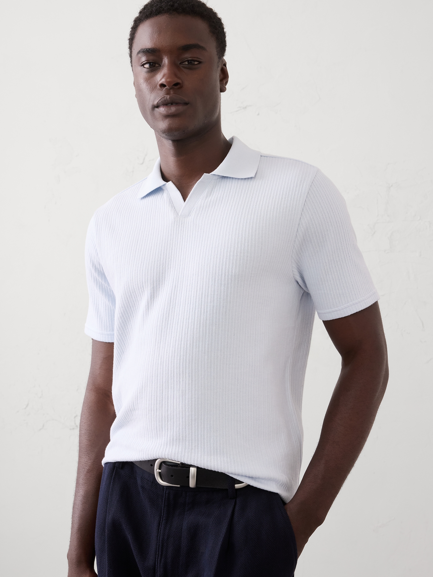Image number 1 showing, Crinkle Ribbed Collar Shirt