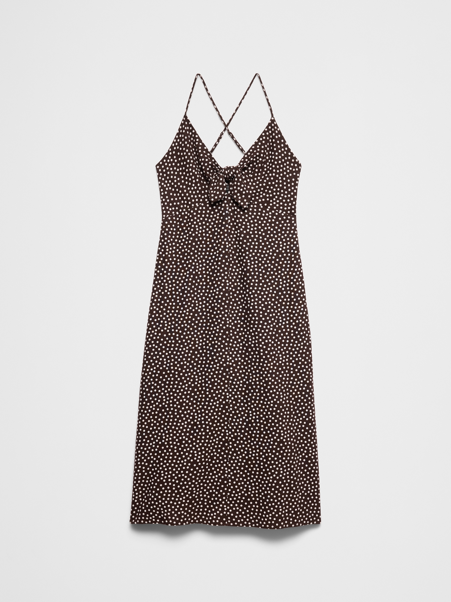 Image number 4 showing, Linen-Blend Tie-Front Midi Dress