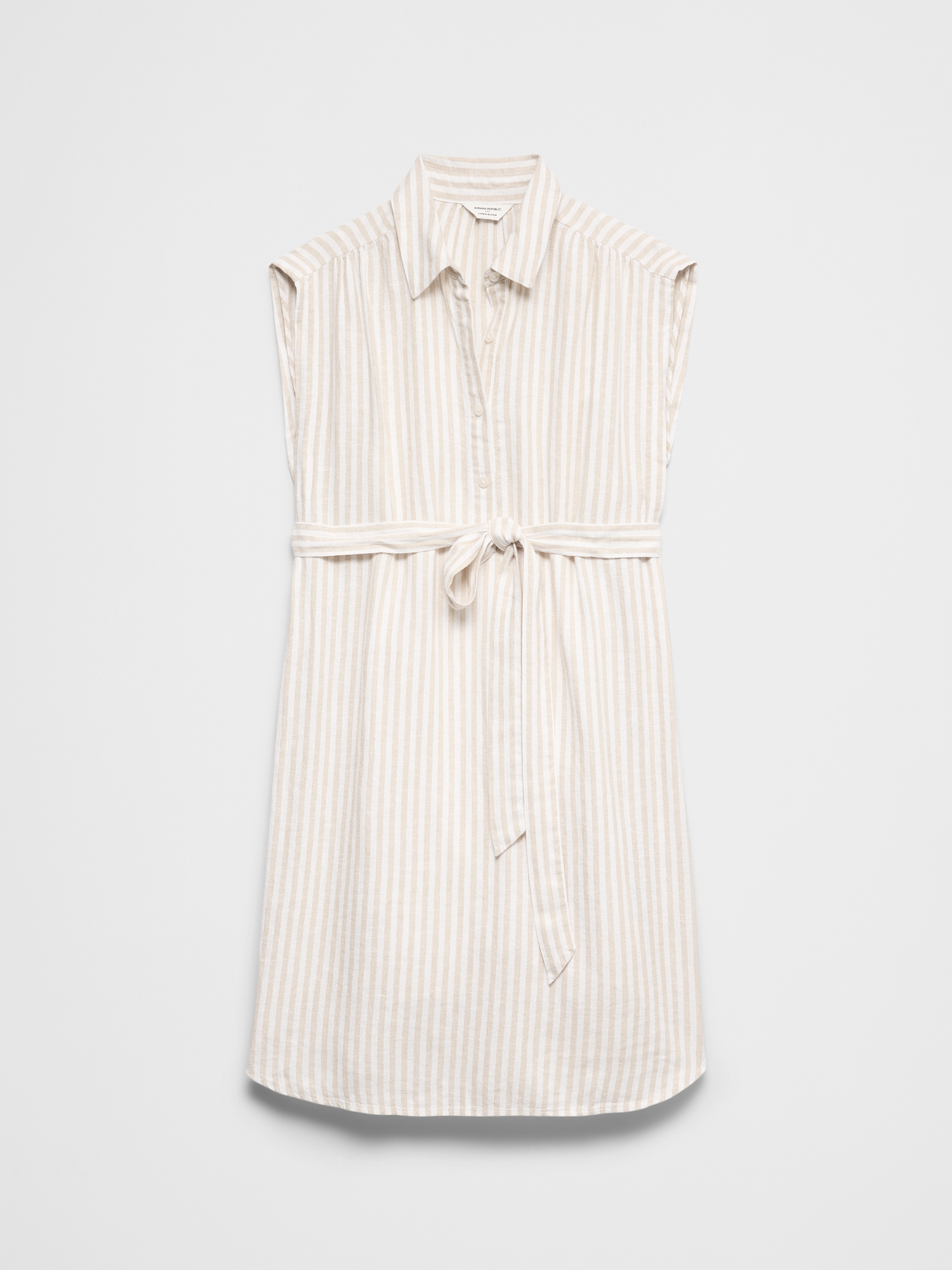 Image number 4 showing, Linen-Blend Knee-Length Shirtdress