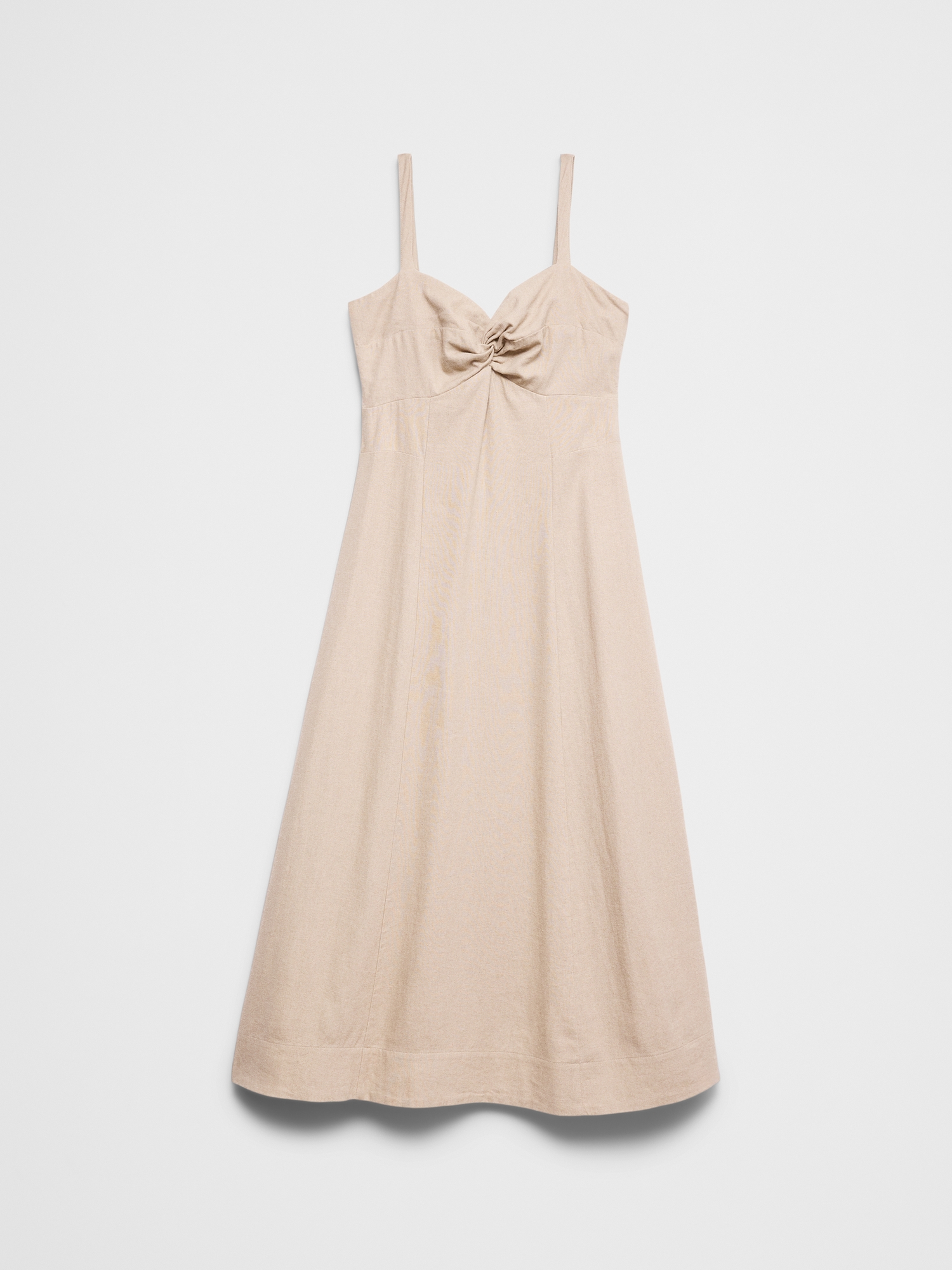 Image number 4 showing, Linen-Blend Strappy Twist-Front Midi Dress