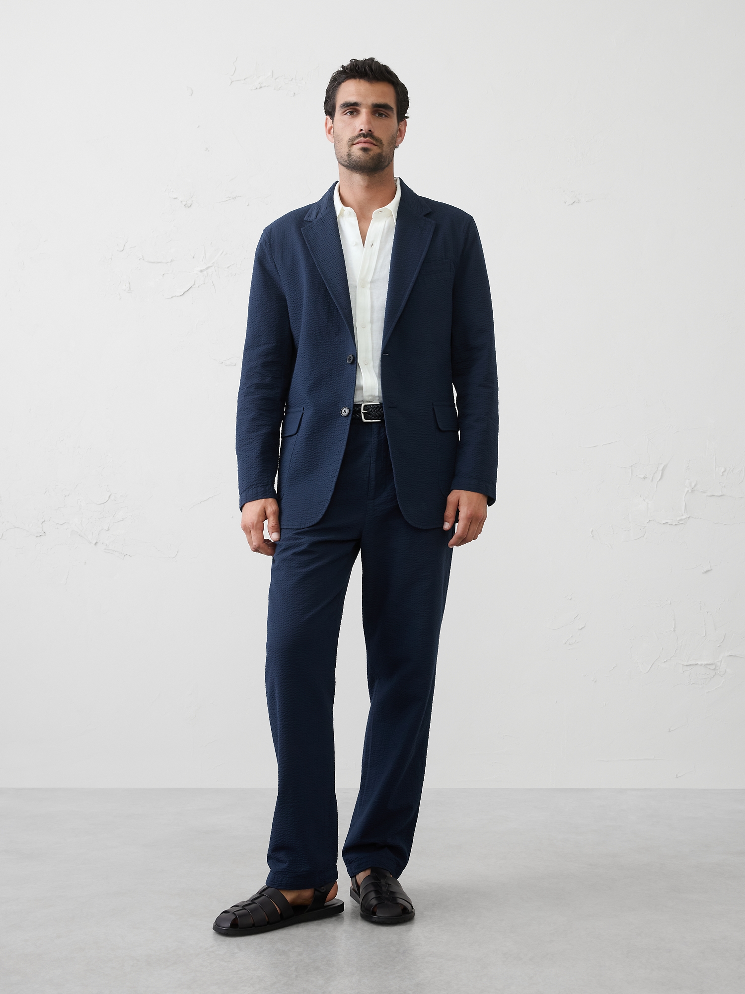 Image number 1 showing, Slim-Fit Preppy Ease Seersucker Suit Jacket