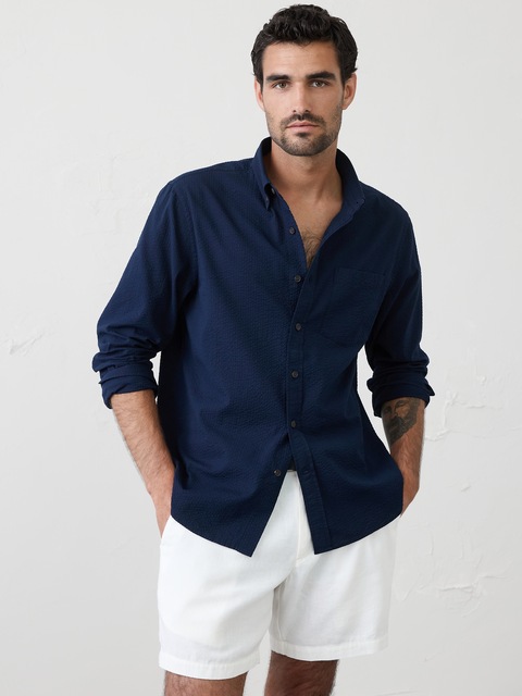 Standard-Fit Seersucker Shirt