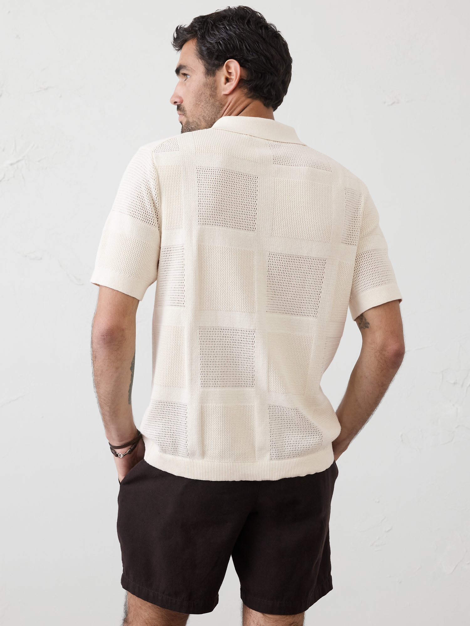 Image number 2 showing, Mesh Patchwork Sweater Polo