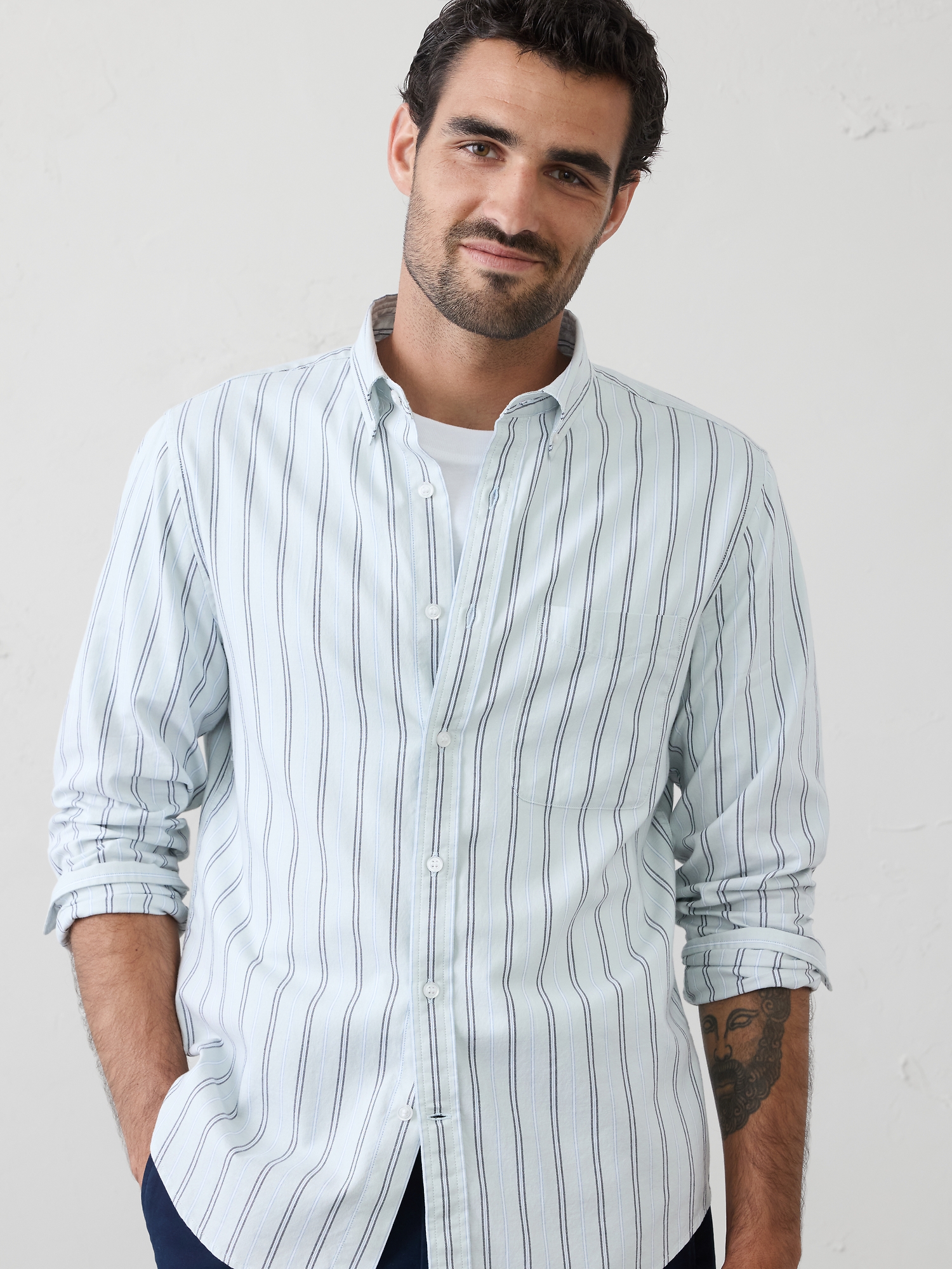 L'image numéro 3 présente Chemise oxford à coupe ajustée