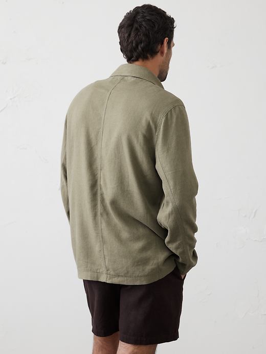 Linen-Blend Chore Jacket | Banana Republic Factory