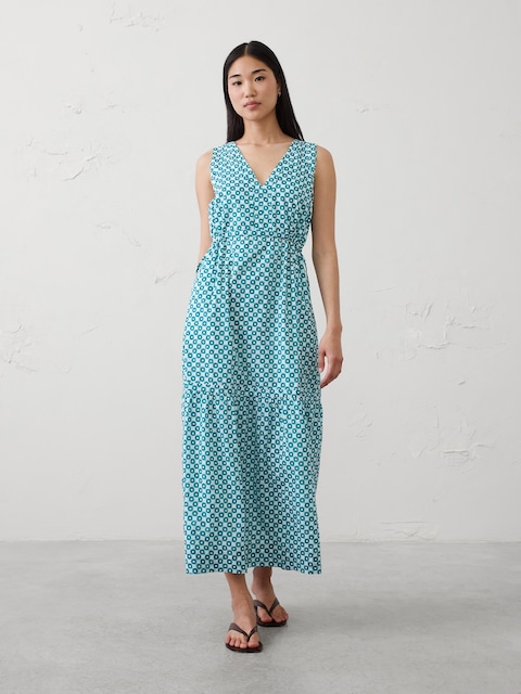 Voile Side-Tie Maxi Dress