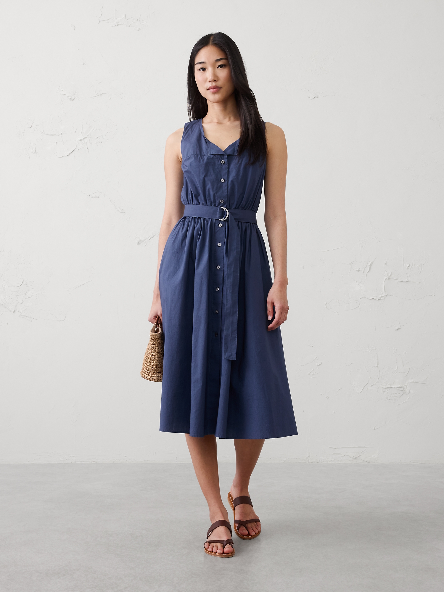 Image number 1 showing, Poplin Knee-Length Dress