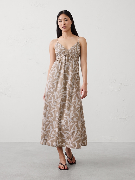 dress with voile and pleat Cotton Cami Dress