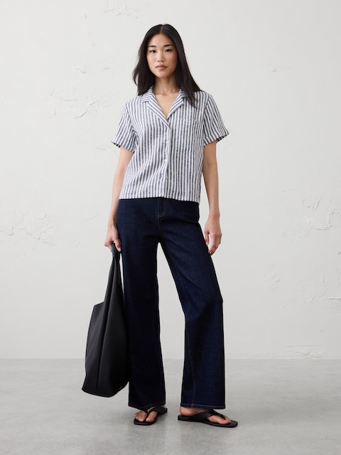 Linen-Blend Shirt