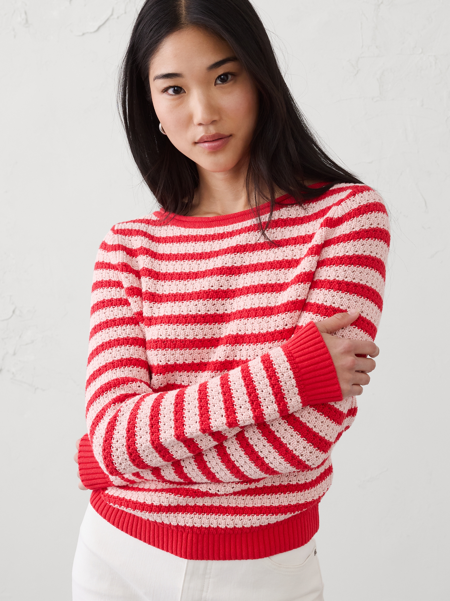 Image number 1 showing, Boatneck Stitched Sweater