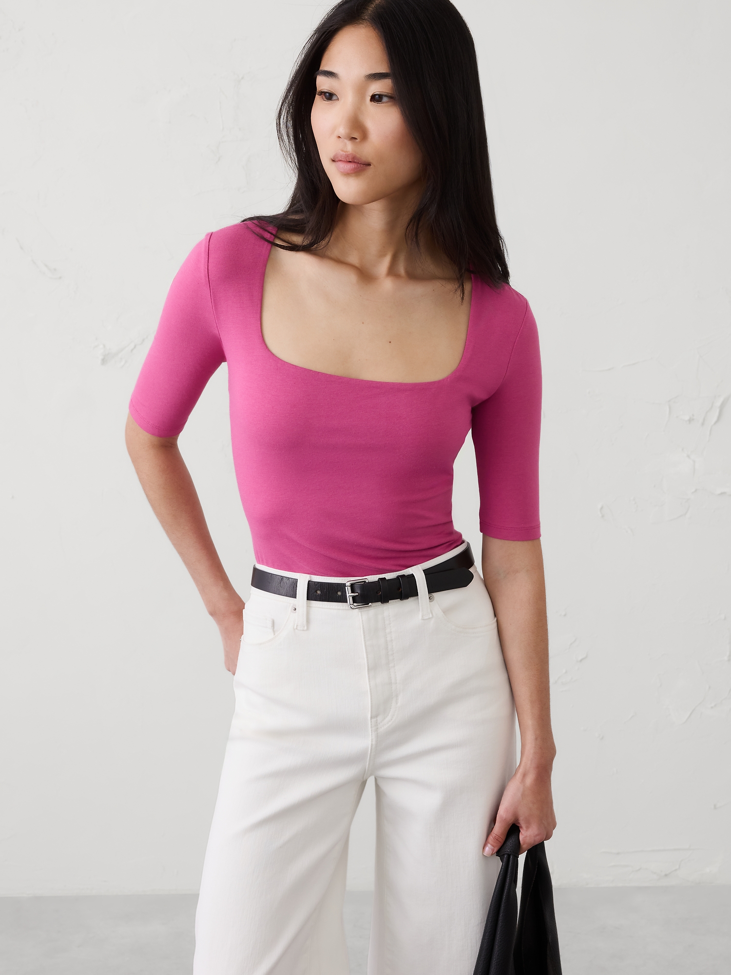 Image number 1 showing, Soft Stretch Square-Neck Top