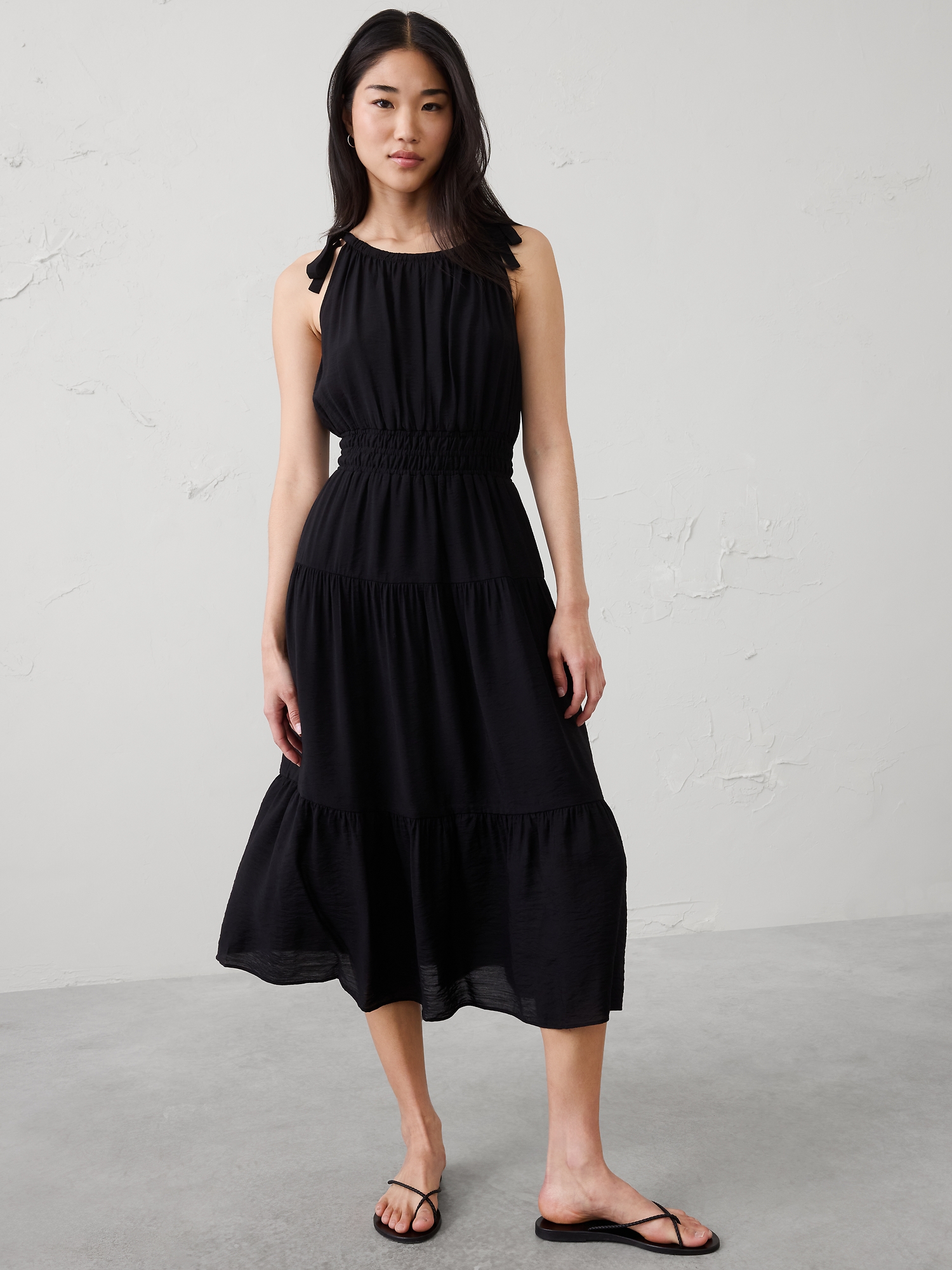 Image number 1 showing, Tied-Shoulder Maxi Dress