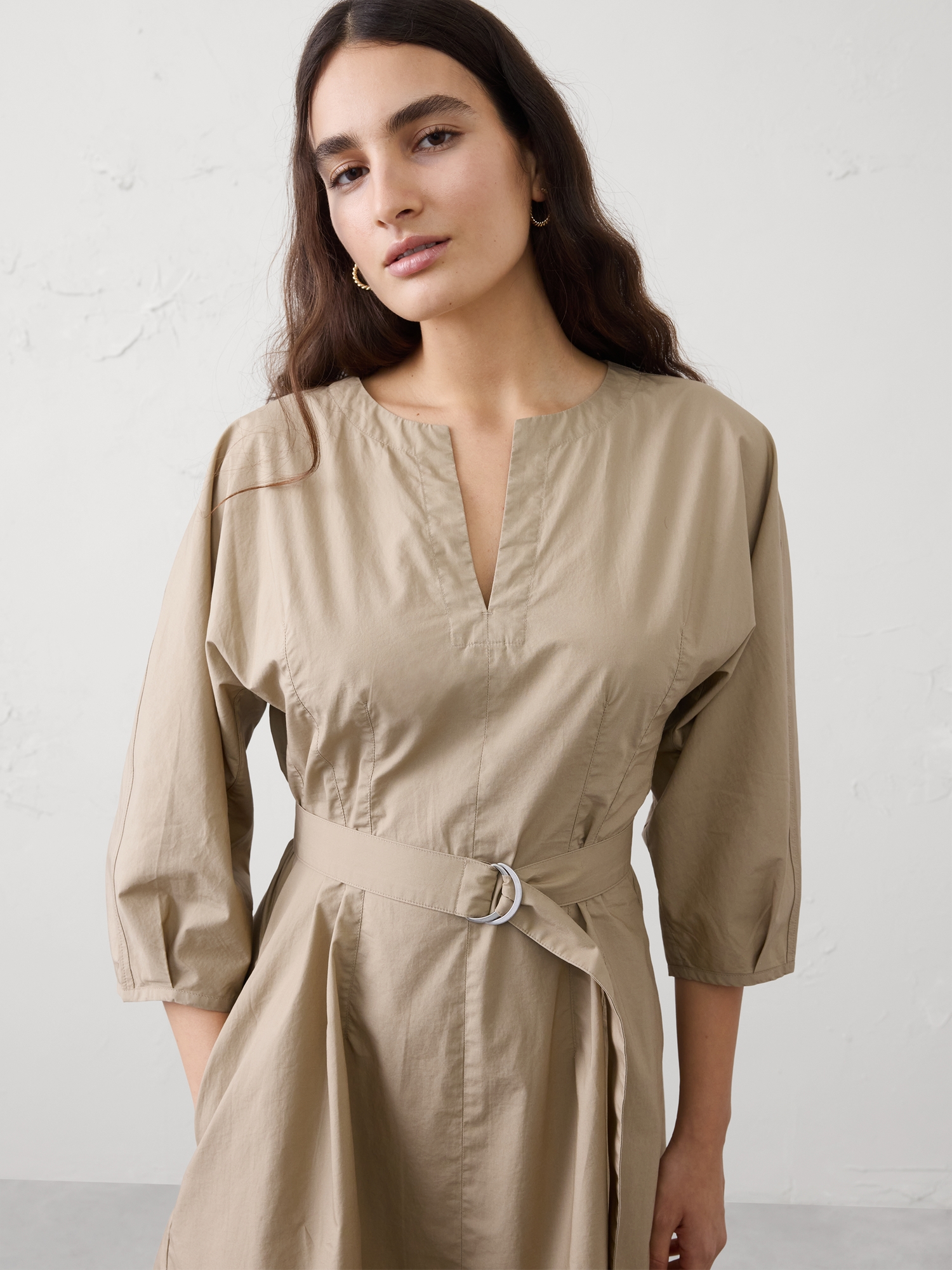 Image number 3 showing, Split-Crewneck Above-Knee Dress