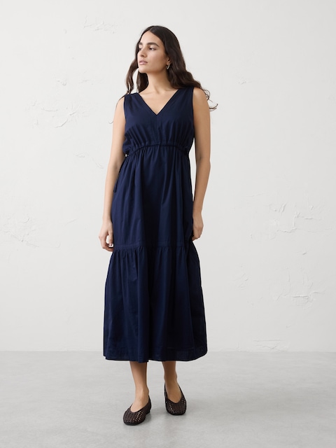 Voile Side-Tie Maxi Dress