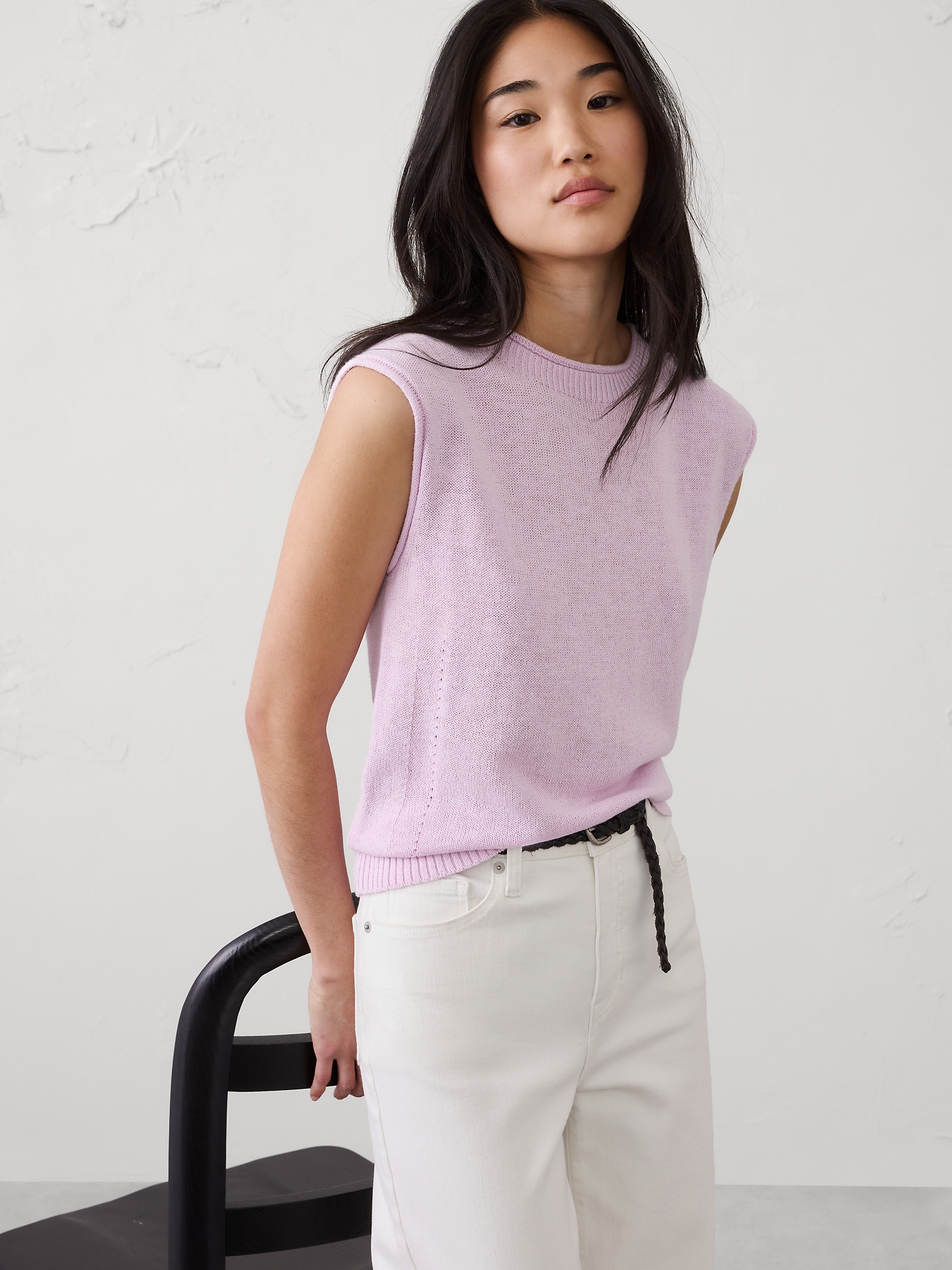 Image number 1 showing, Ramie-Cotton Sweater Tank