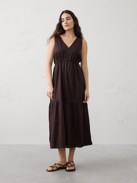 Voile Side-Tie Maxi Dress