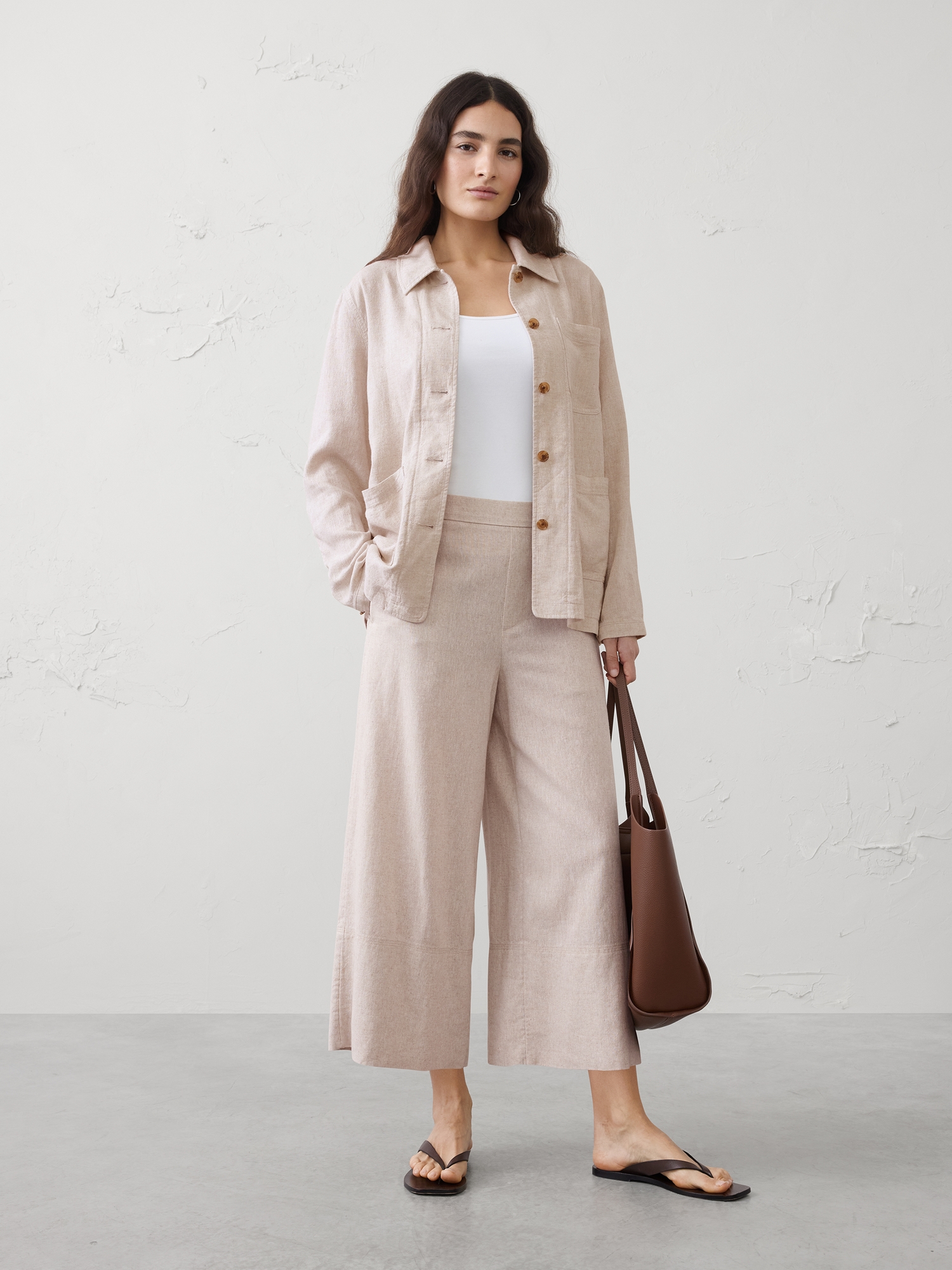 Image number 1 showing, Linen-Blend Chore Jacket