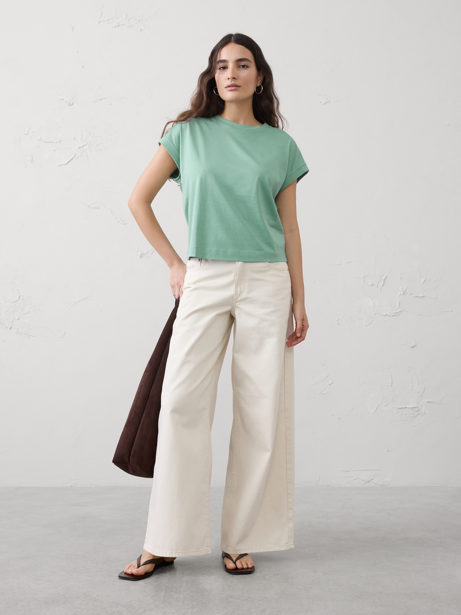 Image number 1 showing, Premium Cotton Boxy T-Shirt