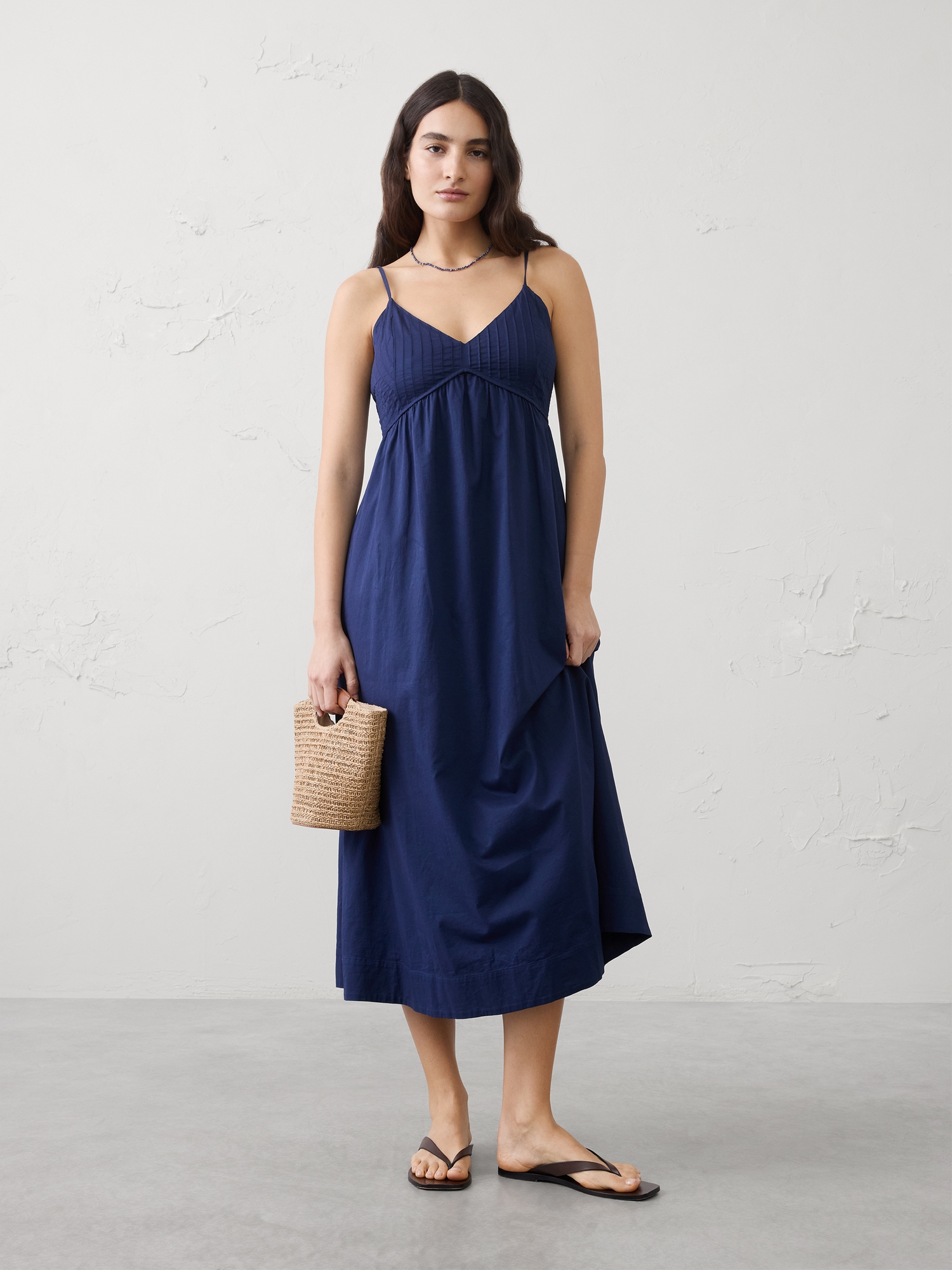 Image number 1 showing, Pleated Voile Long Midi Dress