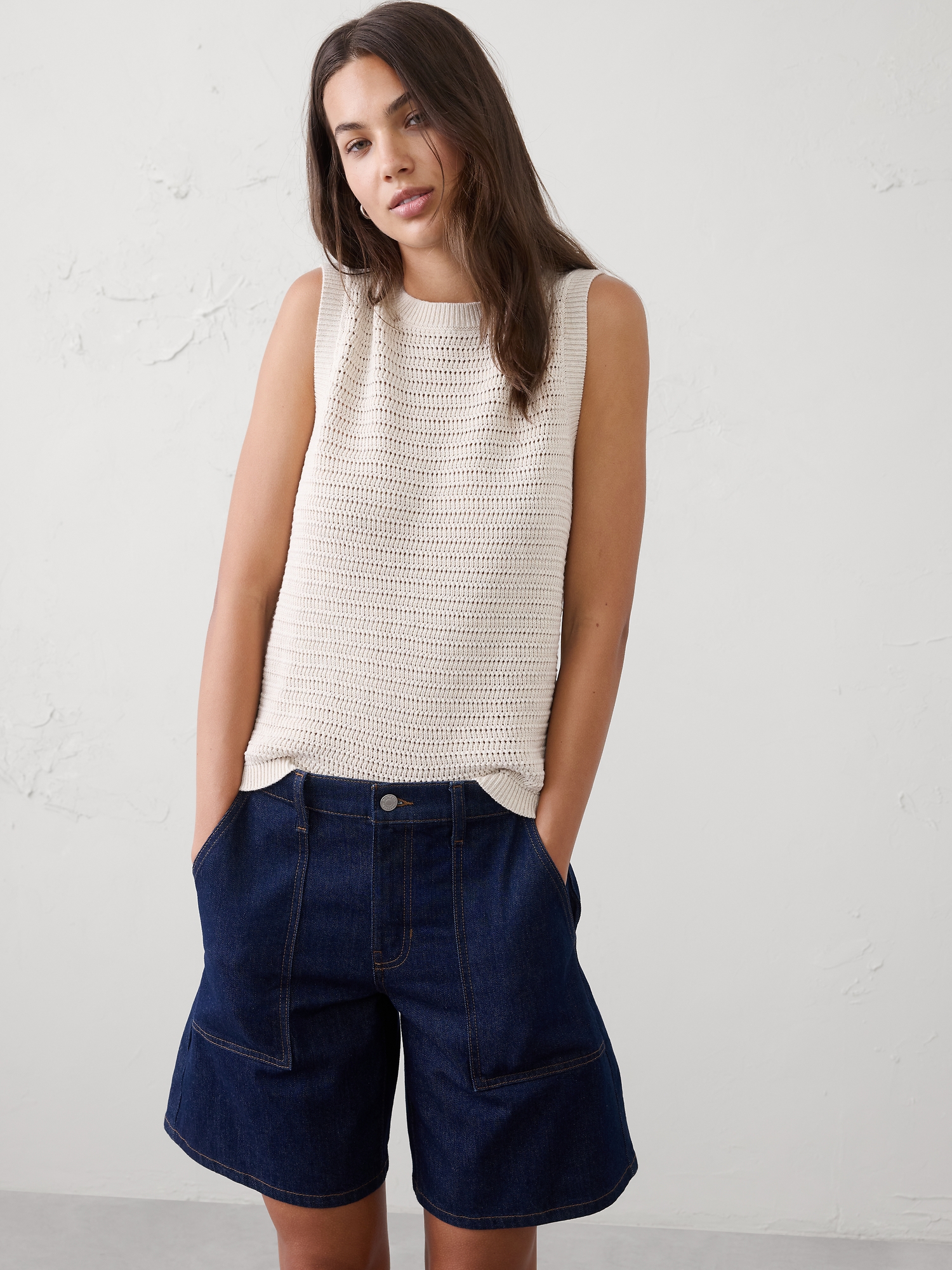 L'image numéro 1 présente Débardeur en tricot texturé
