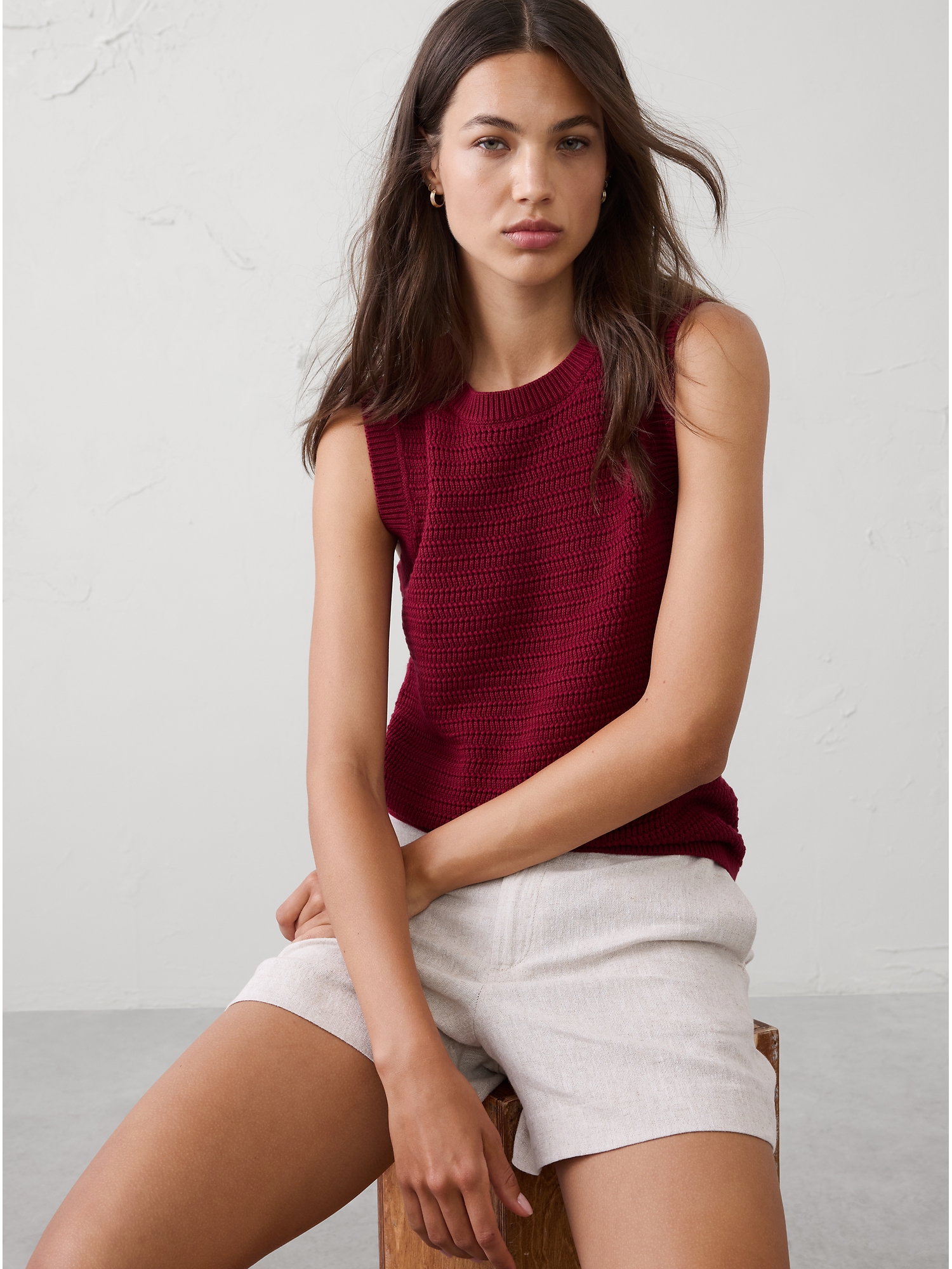 L'image numéro 1 présente Débardeur en tricot texturé