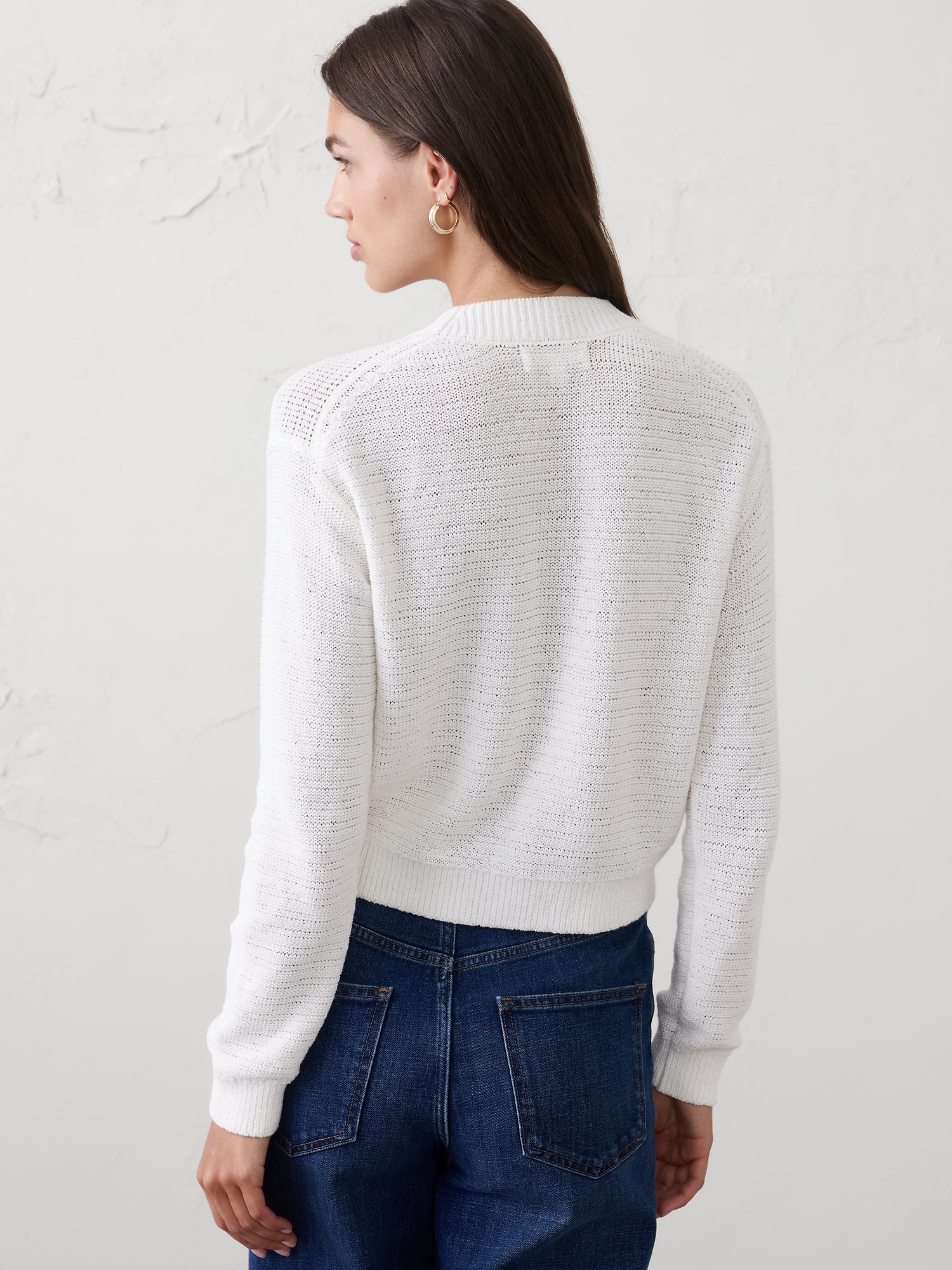 Image number 2 showing, Cotton Tape Cardigan Sweater