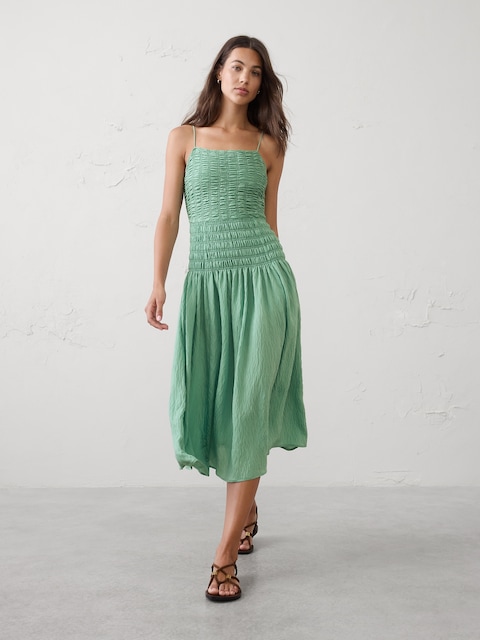 Smocked Strappy Maxi Dress
