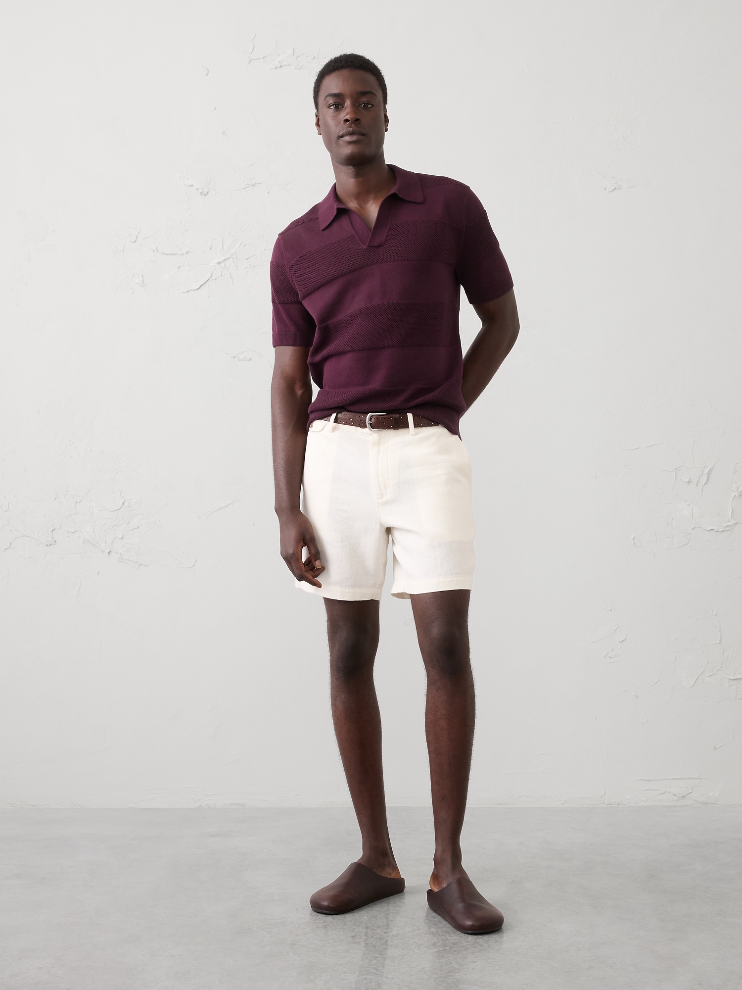 Image number 1 showing, Mesh Striped Sweater Polo