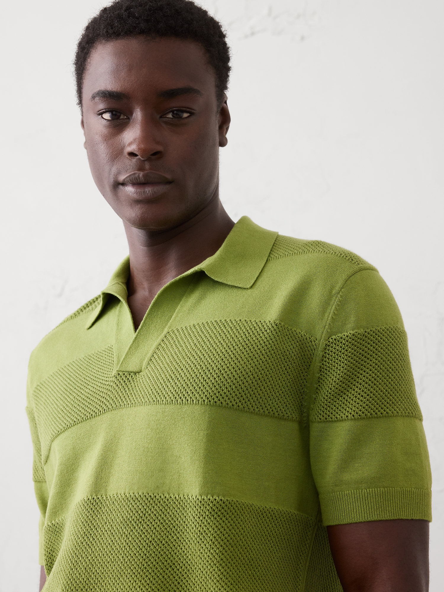 Image number 3 showing, Mesh Striped Sweater Polo