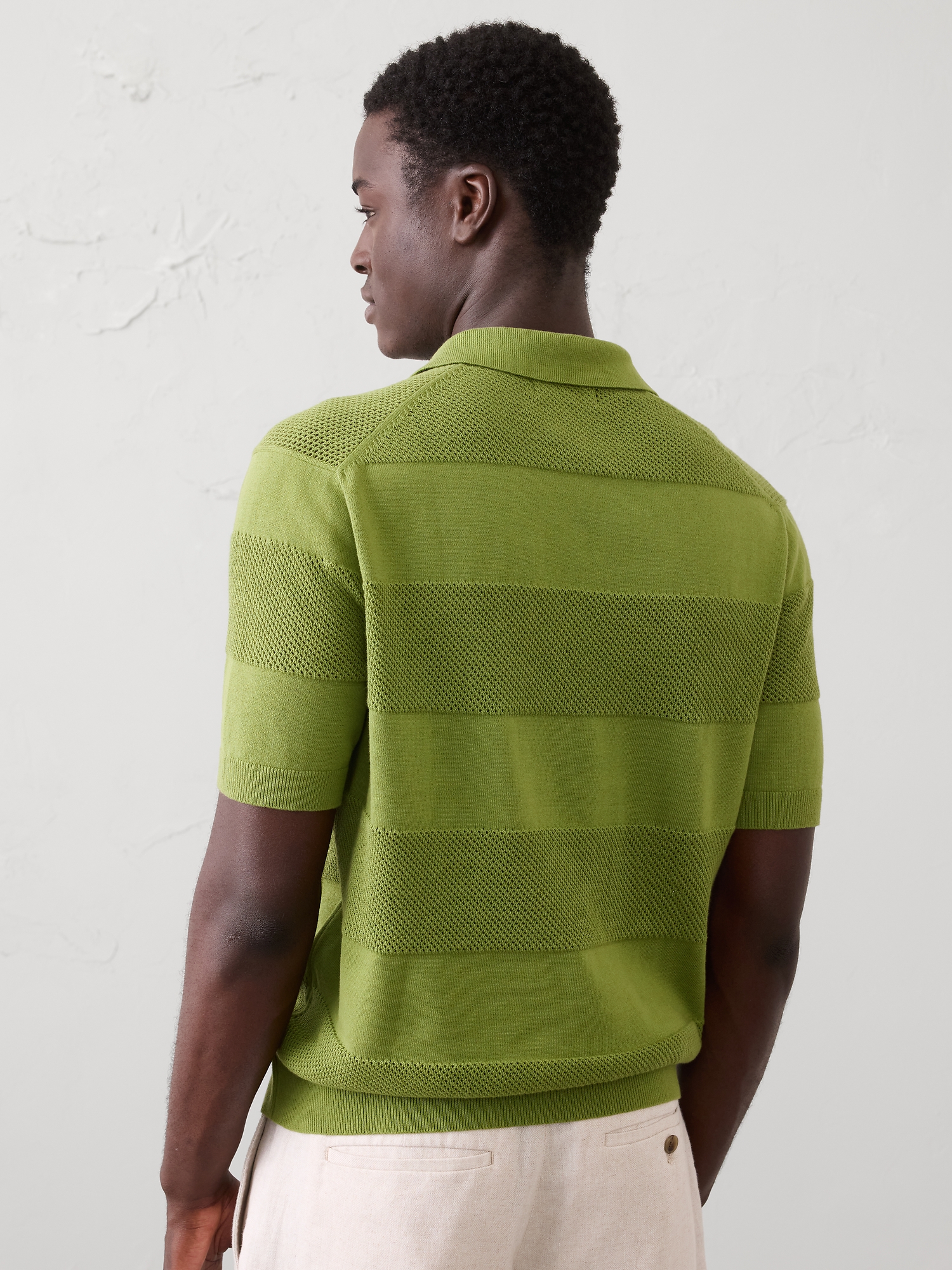 Image number 2 showing, Mesh Striped Sweater Polo