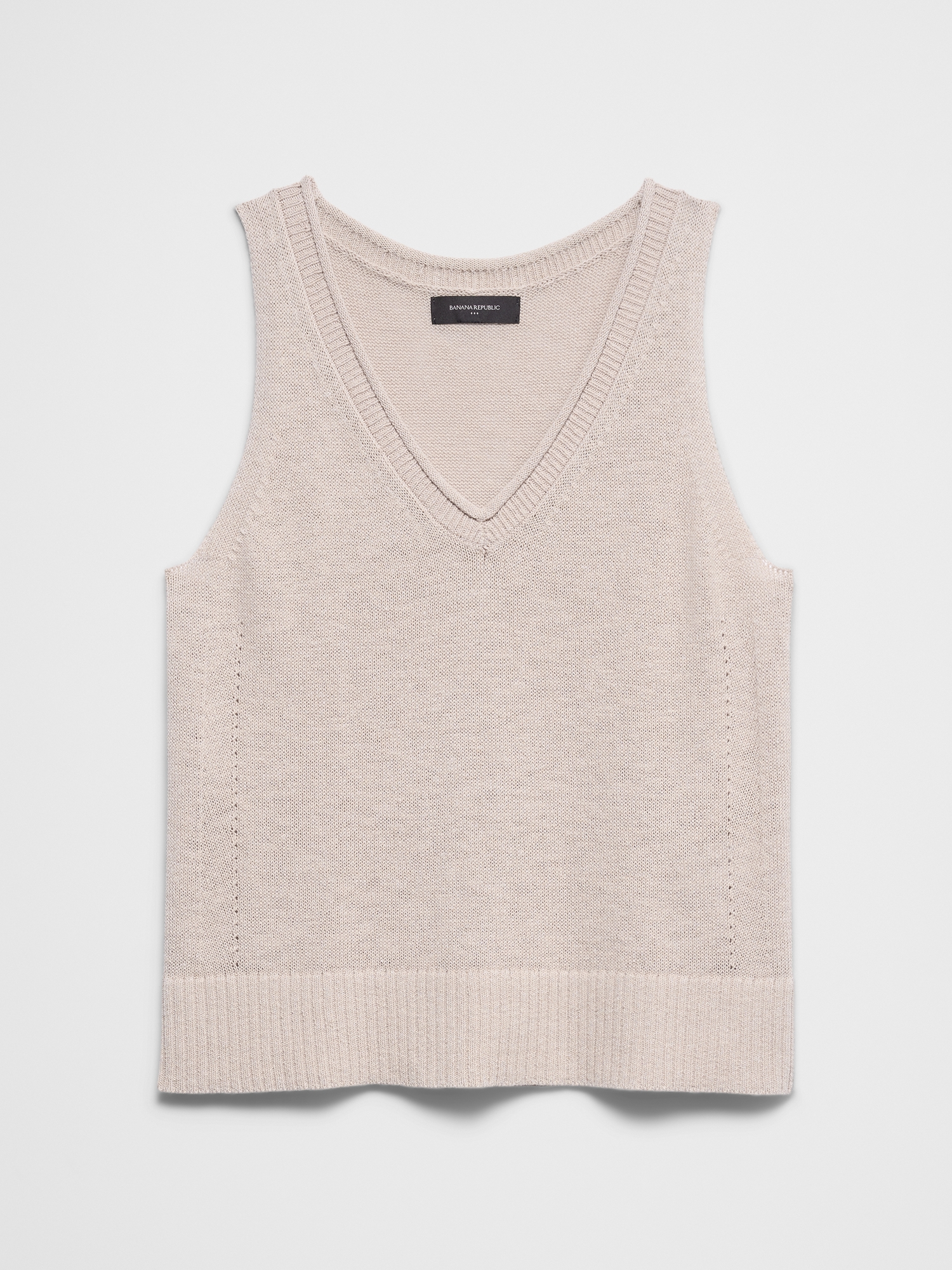 Image number 4 showing, Ramie-Cotton Pointelle Sweater Tank