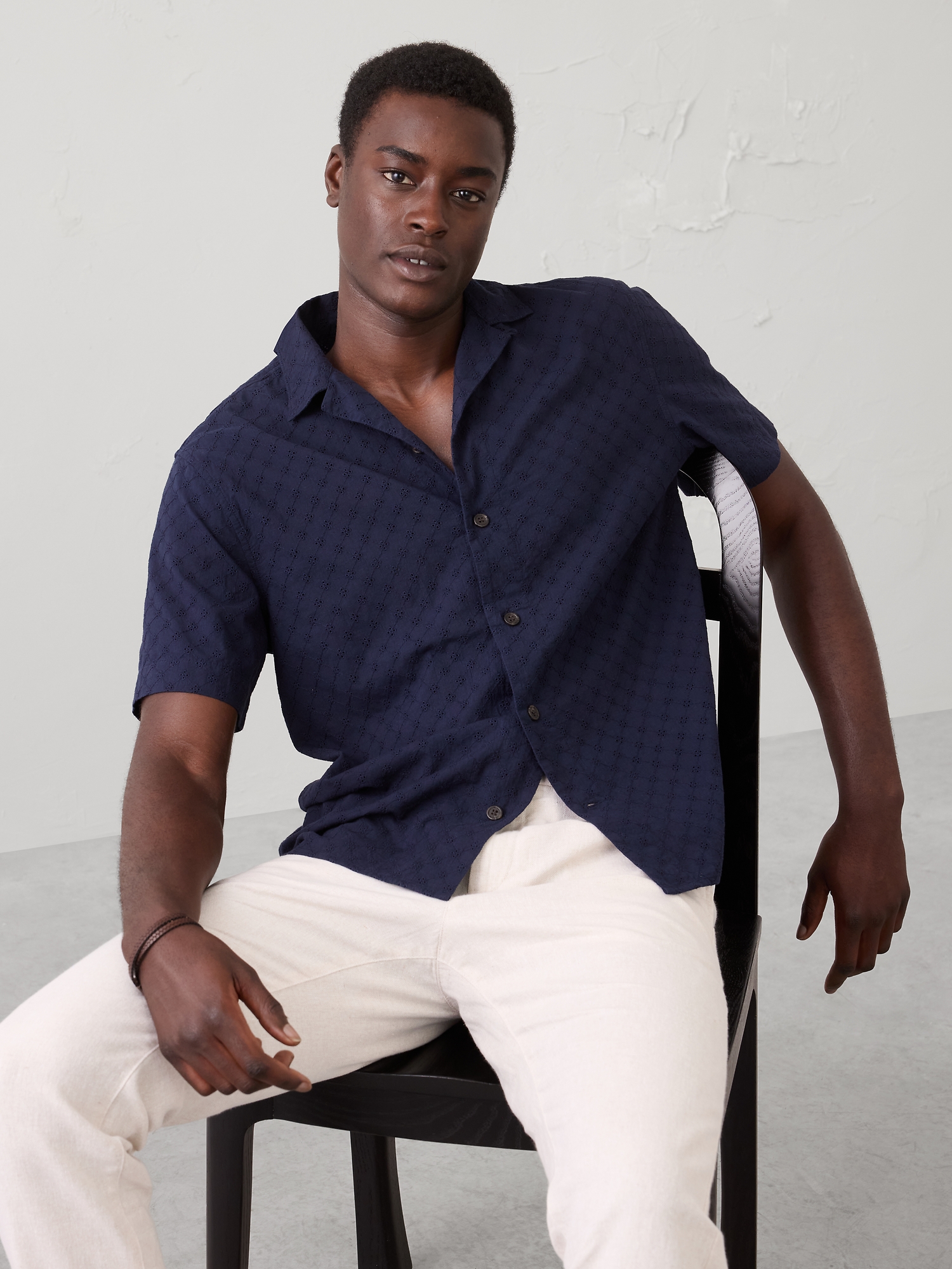 Image number 1 showing, Standard-Fit Textured Resort Shirt