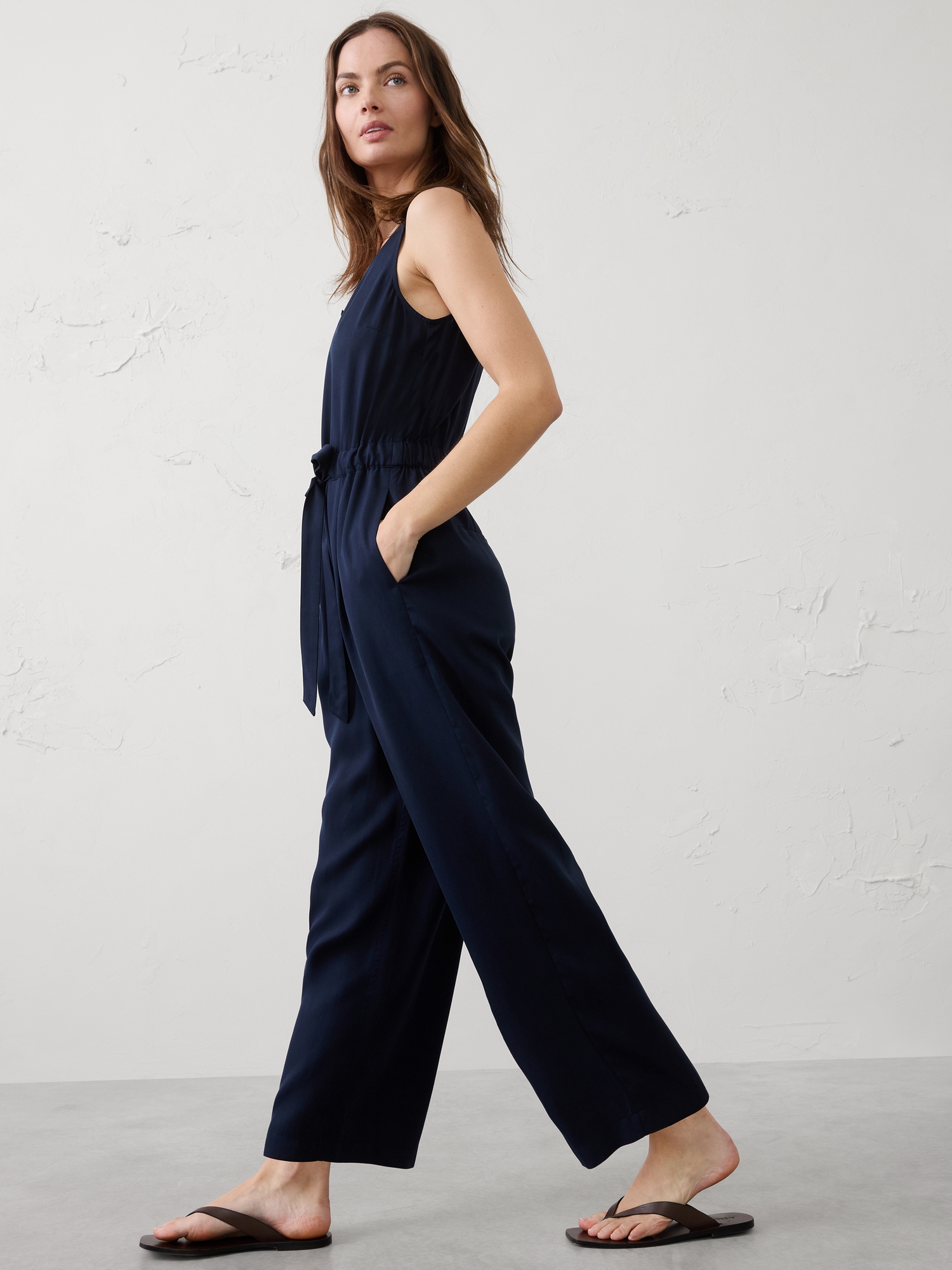 Image number 3 showing, Tencel Cinch-Waist Jumpsuit