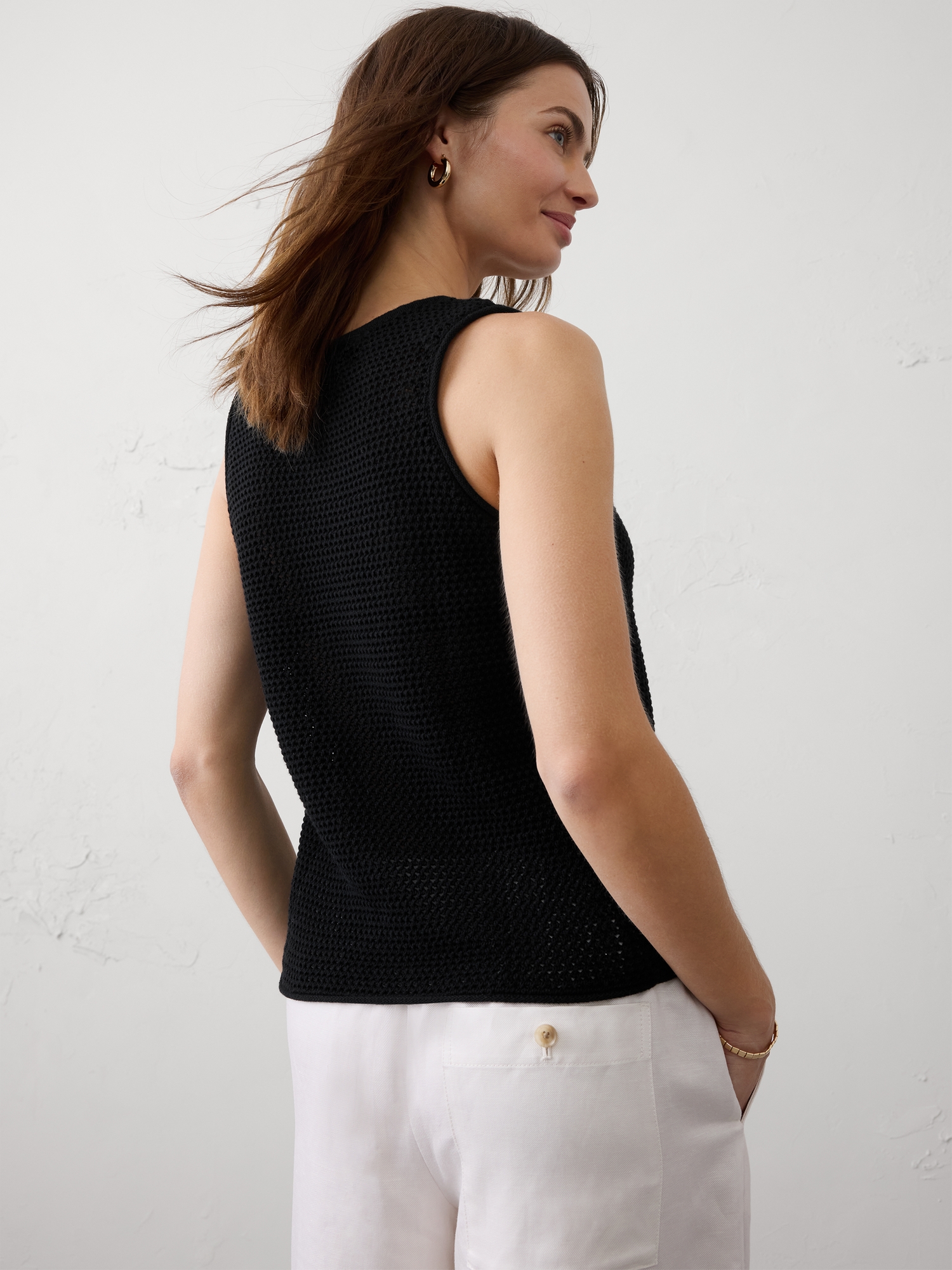 L'image numéro 2 présente Camisole en tricot côtelé texturé