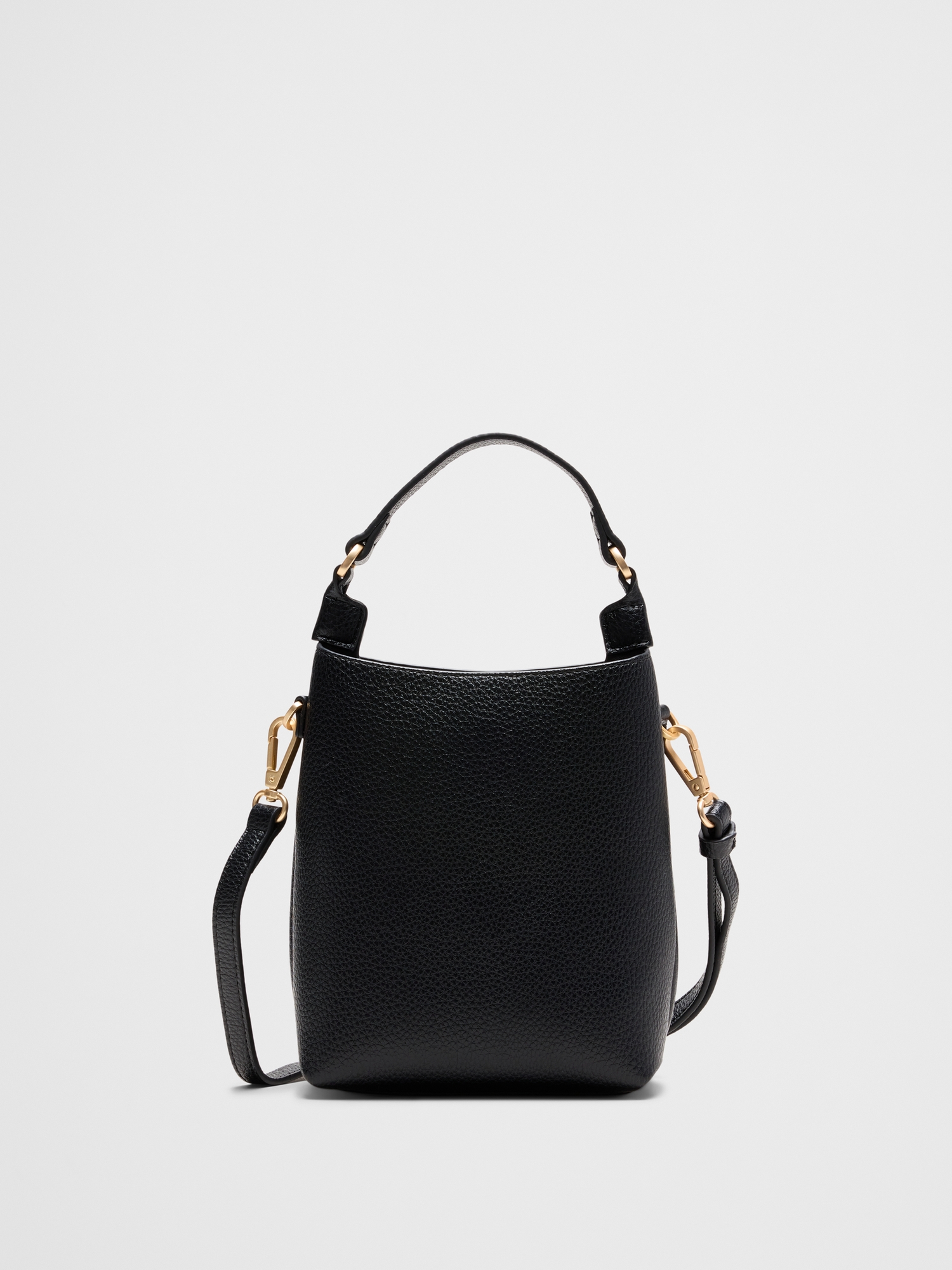 Image number 1 showing, Vegan Leather Micro Mini Bucket Crossbody Bag