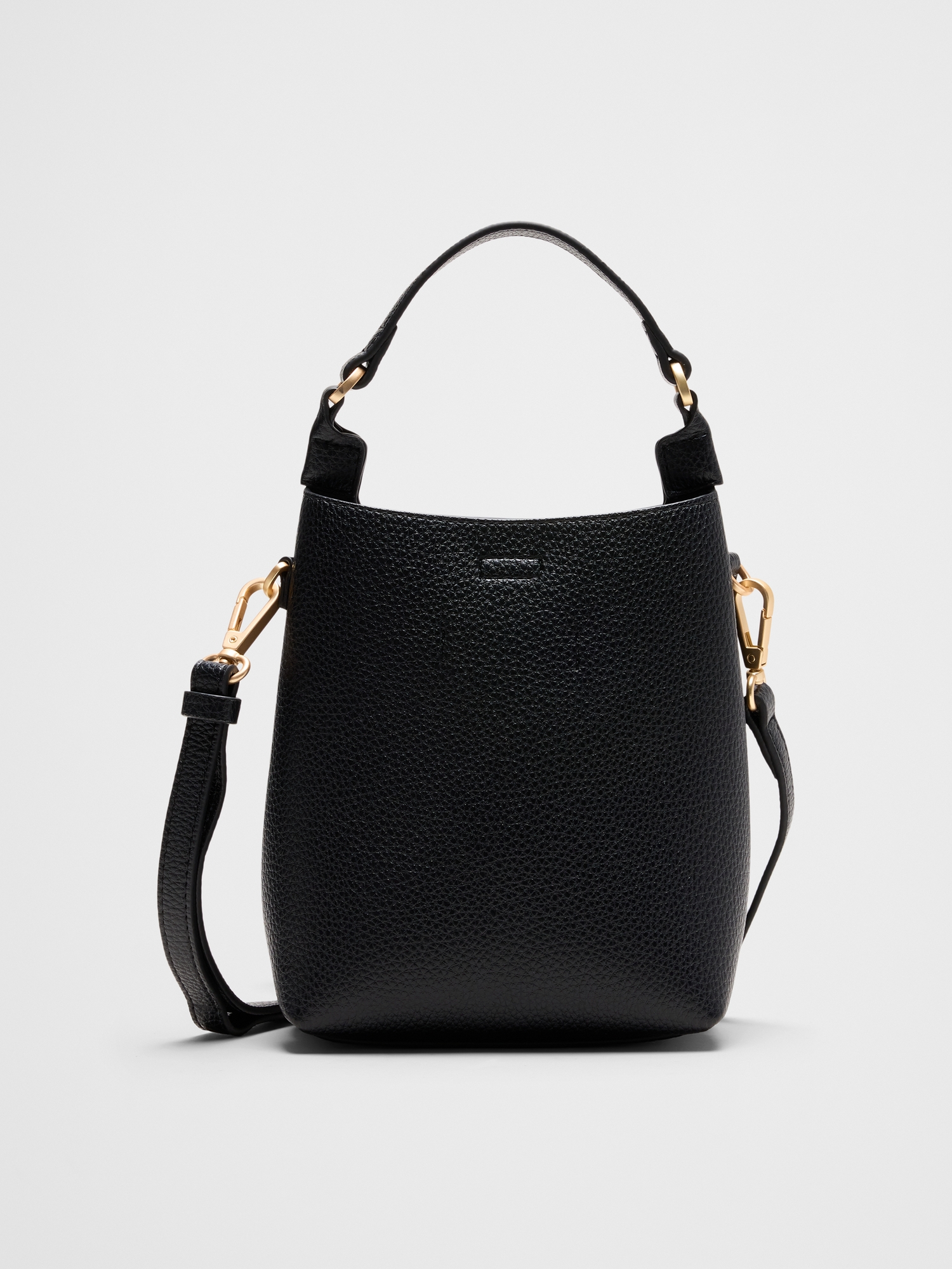 Image number 3 showing, Vegan Leather Micro Mini Bucket Crossbody Bag