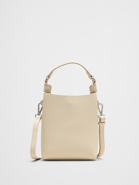 Vegan Leather Micro Mini Bucket Crossbody Bag