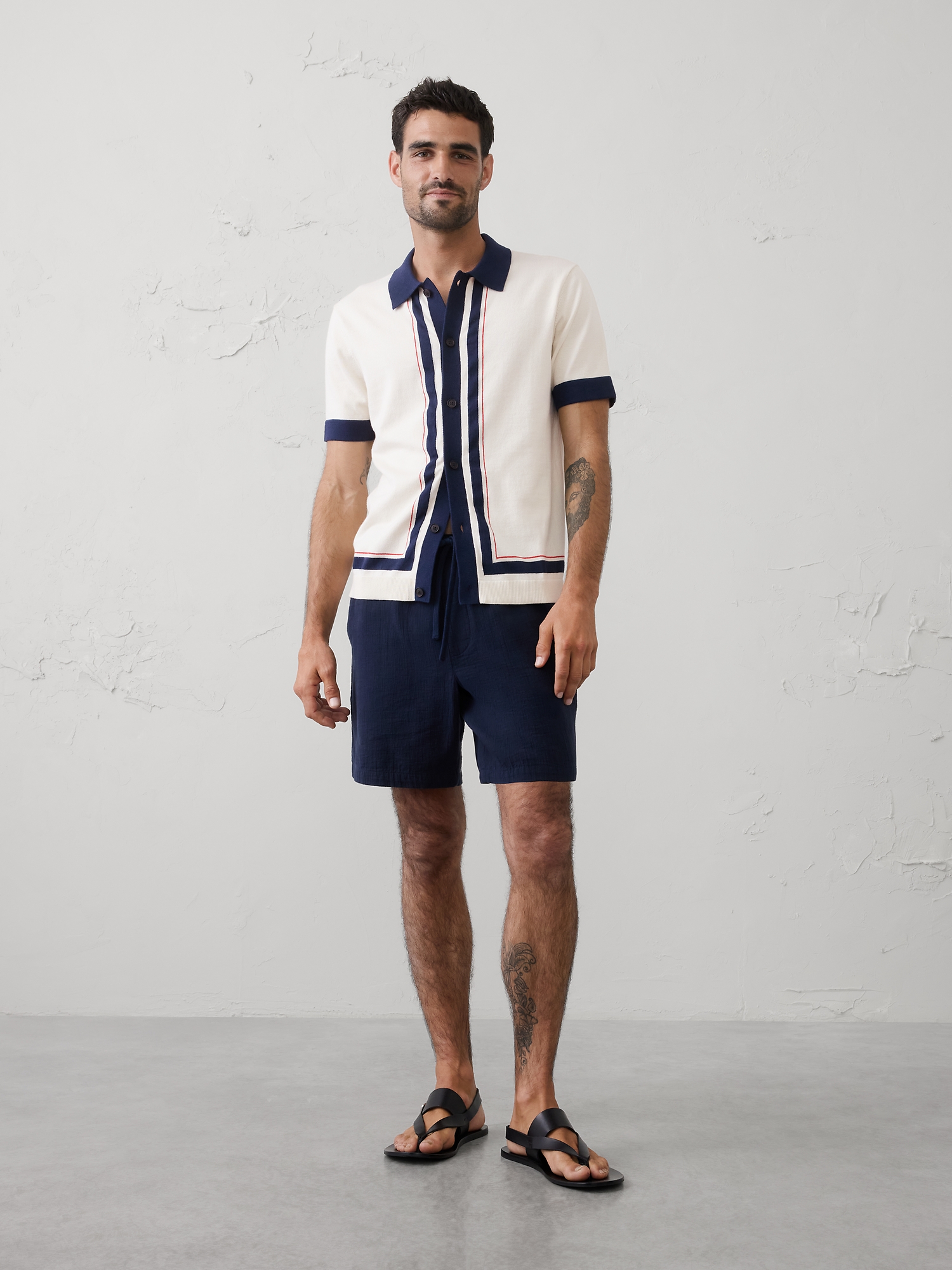 Image number 1 showing, Border Striped Sweater Polo