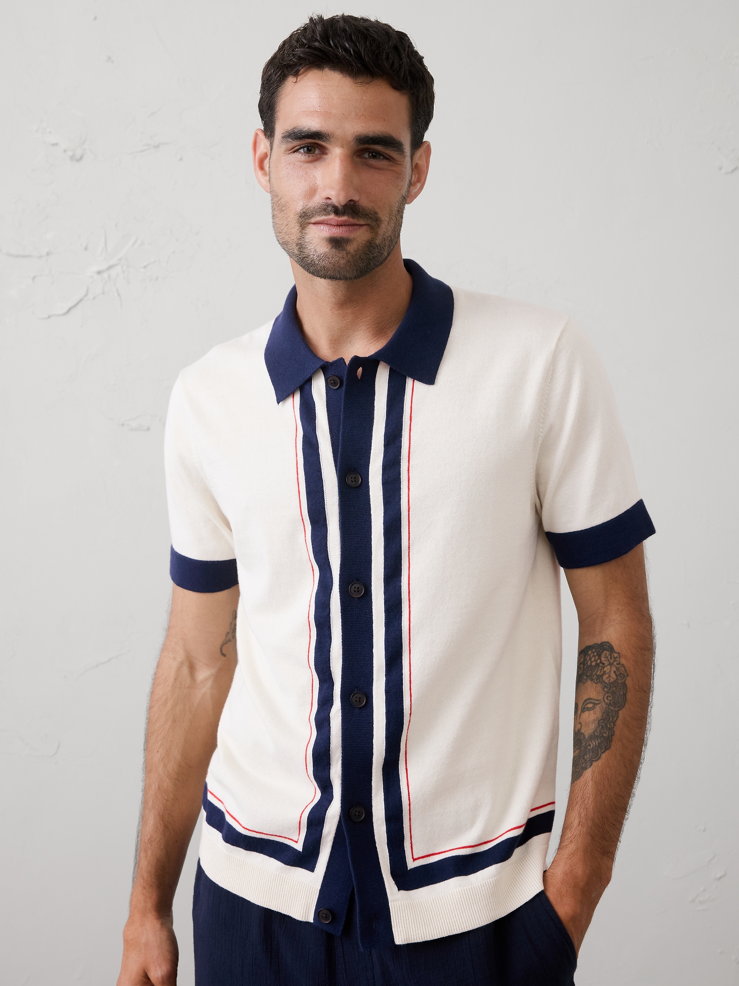 Image number 5 showing, Border Striped Sweater Polo