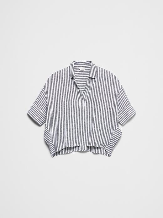Linen-Blend Drapey Popover Shirt | Banana Republic Factory