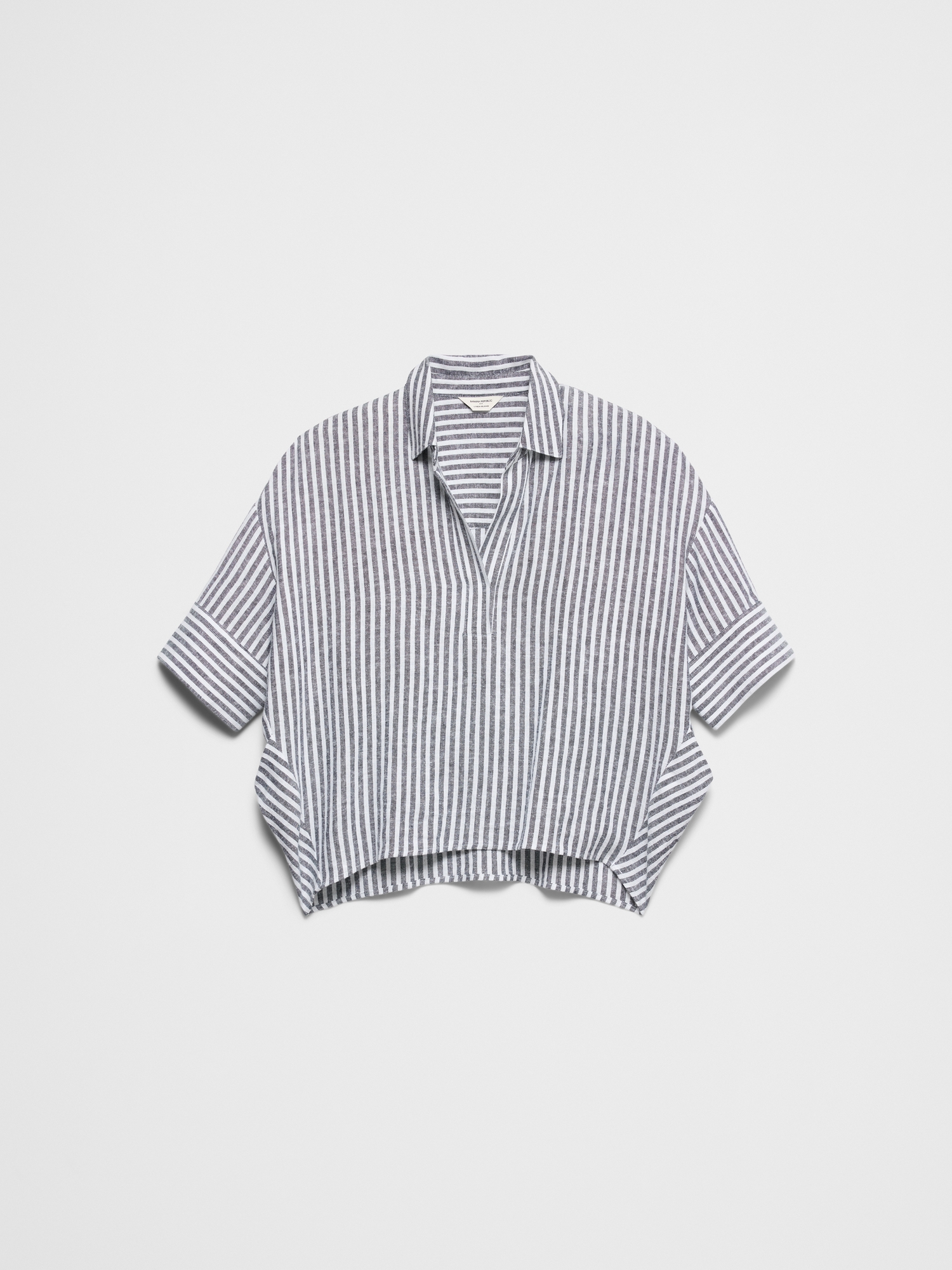 Image number 4 showing, Linen-Blend Drapey Popover Shirt